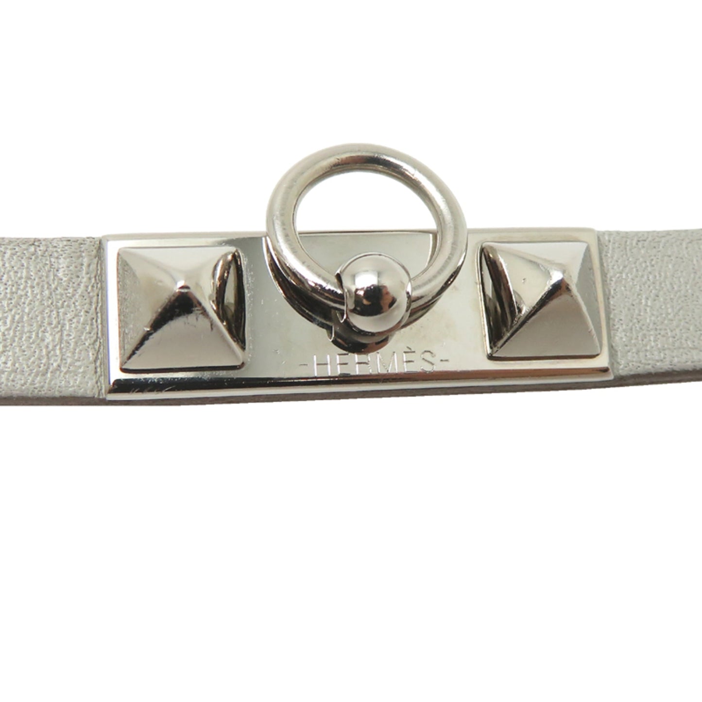 Bracelet Leather and Metal Gray