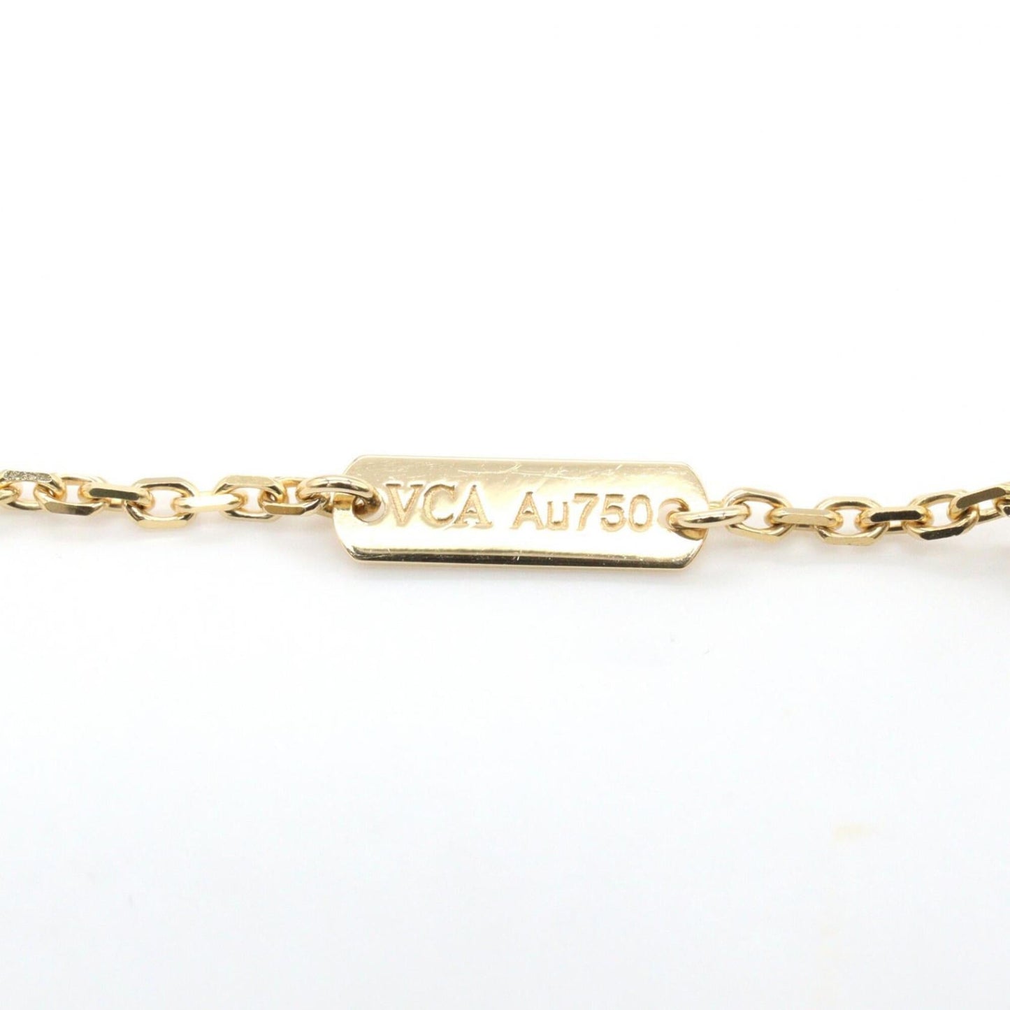 Vintage Alhambra Pendant Necklace 18K Yellow Gold and Mother of Pearl
