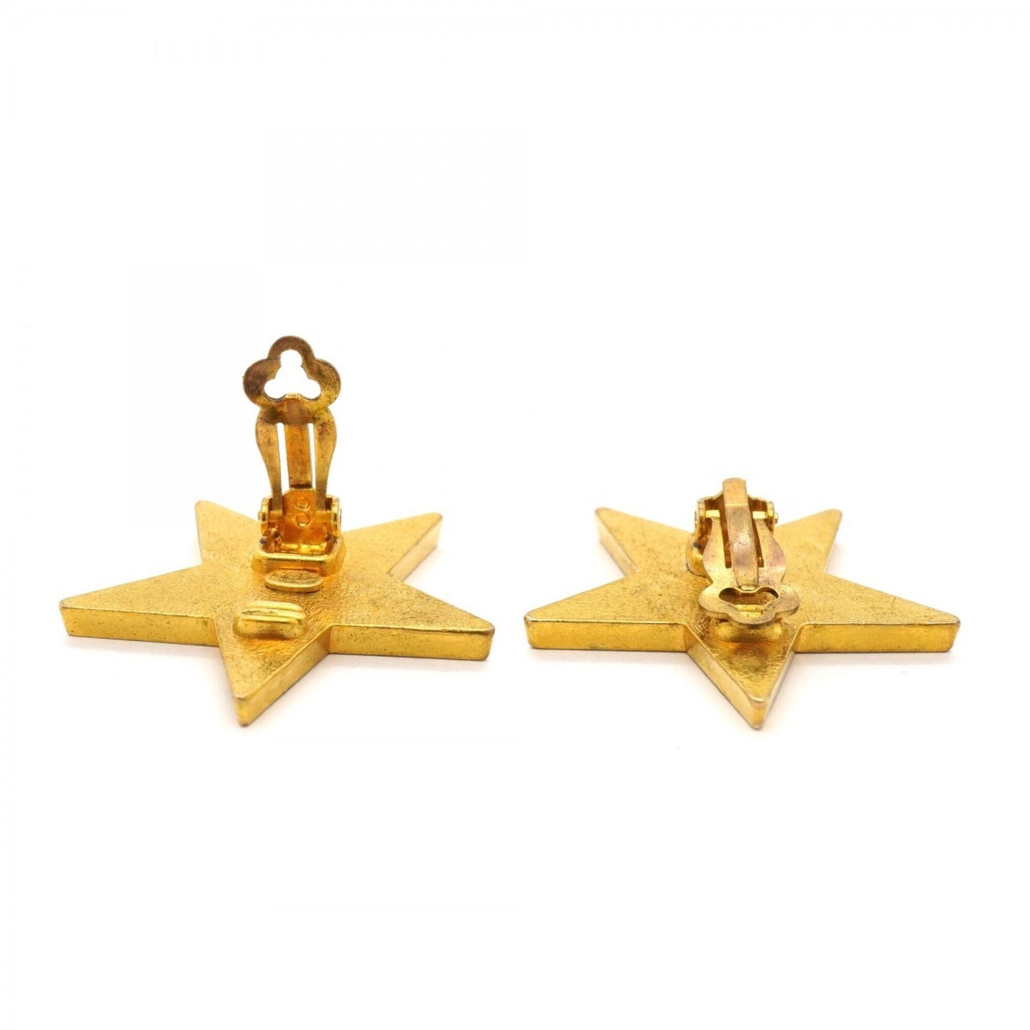 CC Logo Star Clip-On Earrings Metal Gold-Tone Metal
