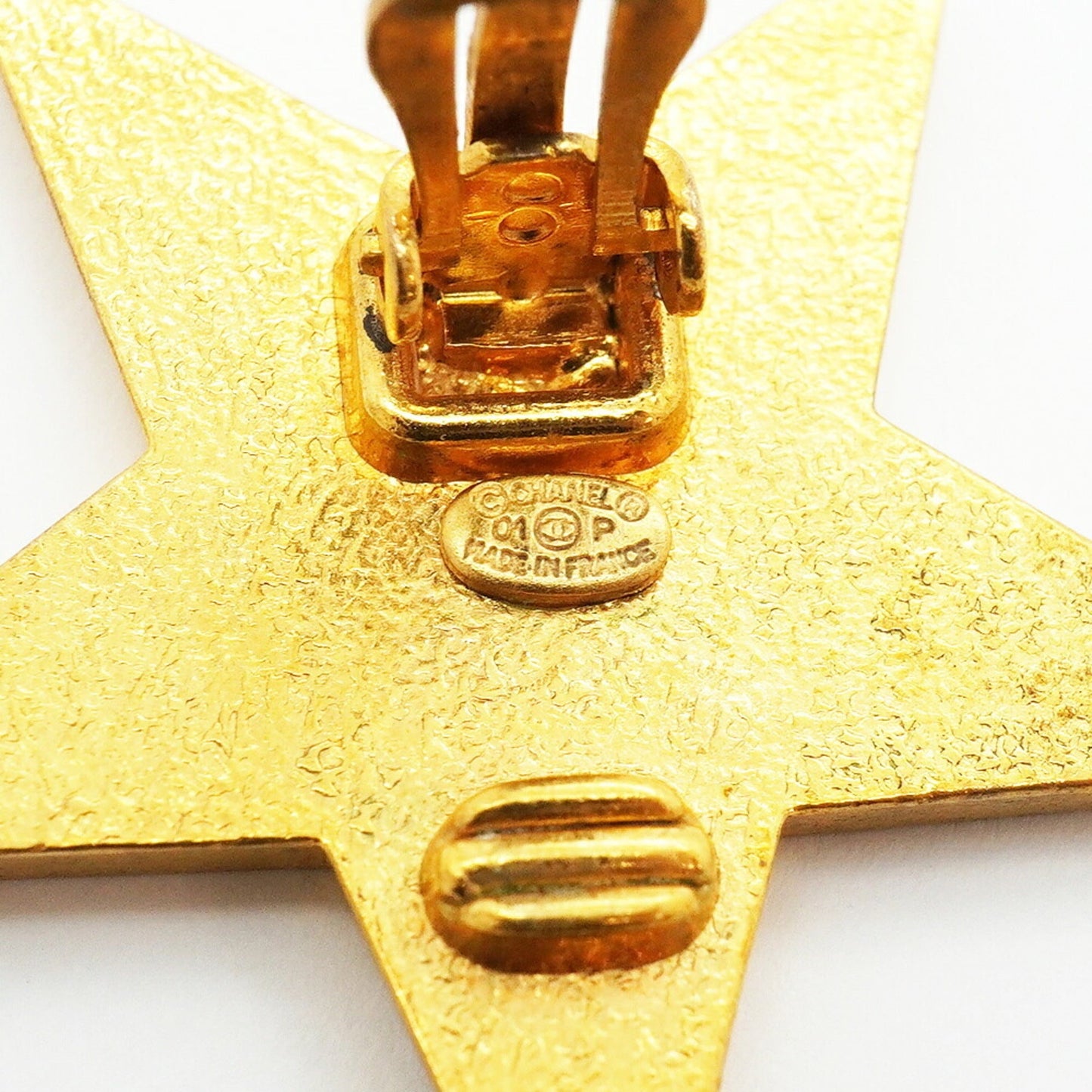 CC Logo Star Clip-On Earrings Metal Gold-Tone Metal