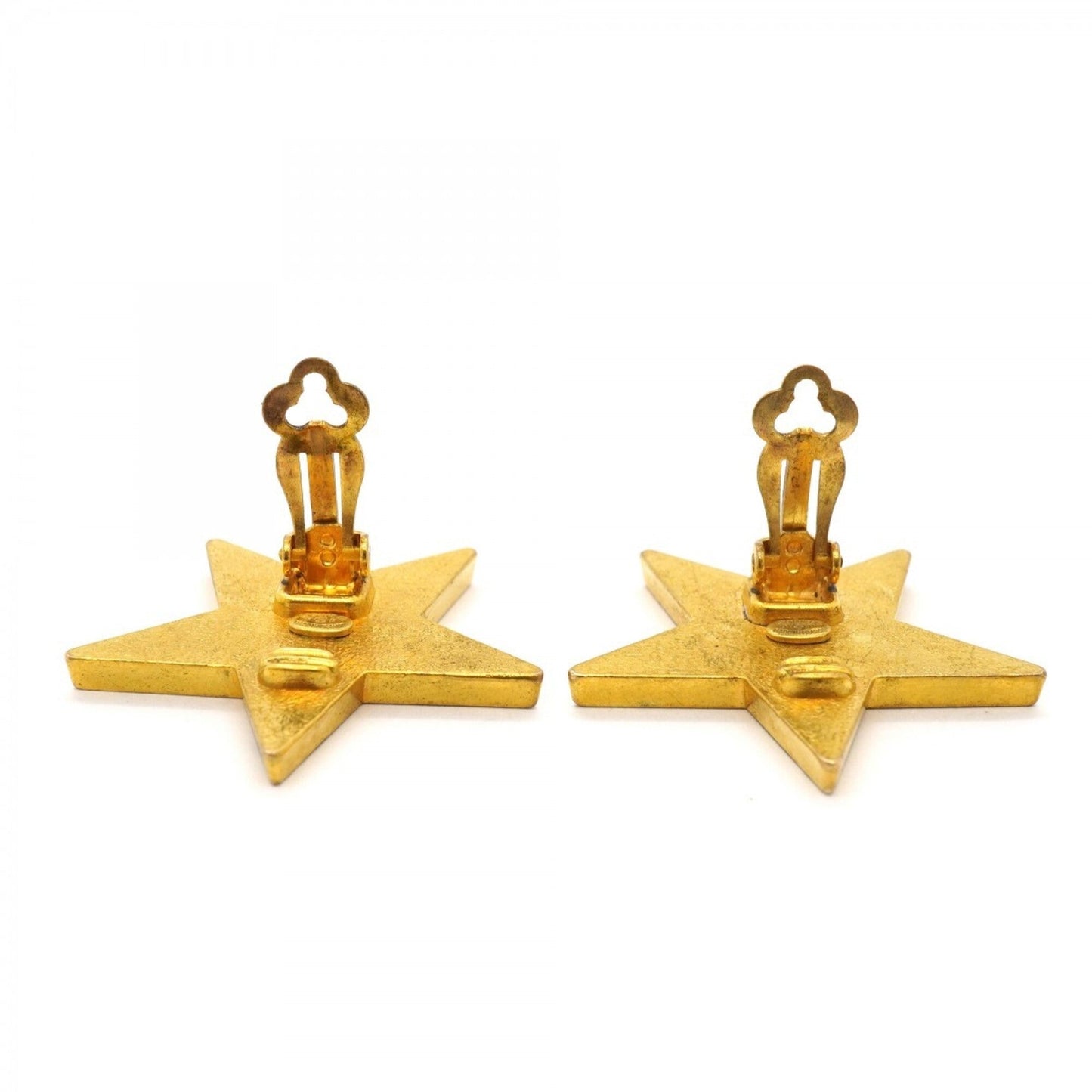 CC Logo Star Clip-On Earrings Metal Gold-Tone Metal
