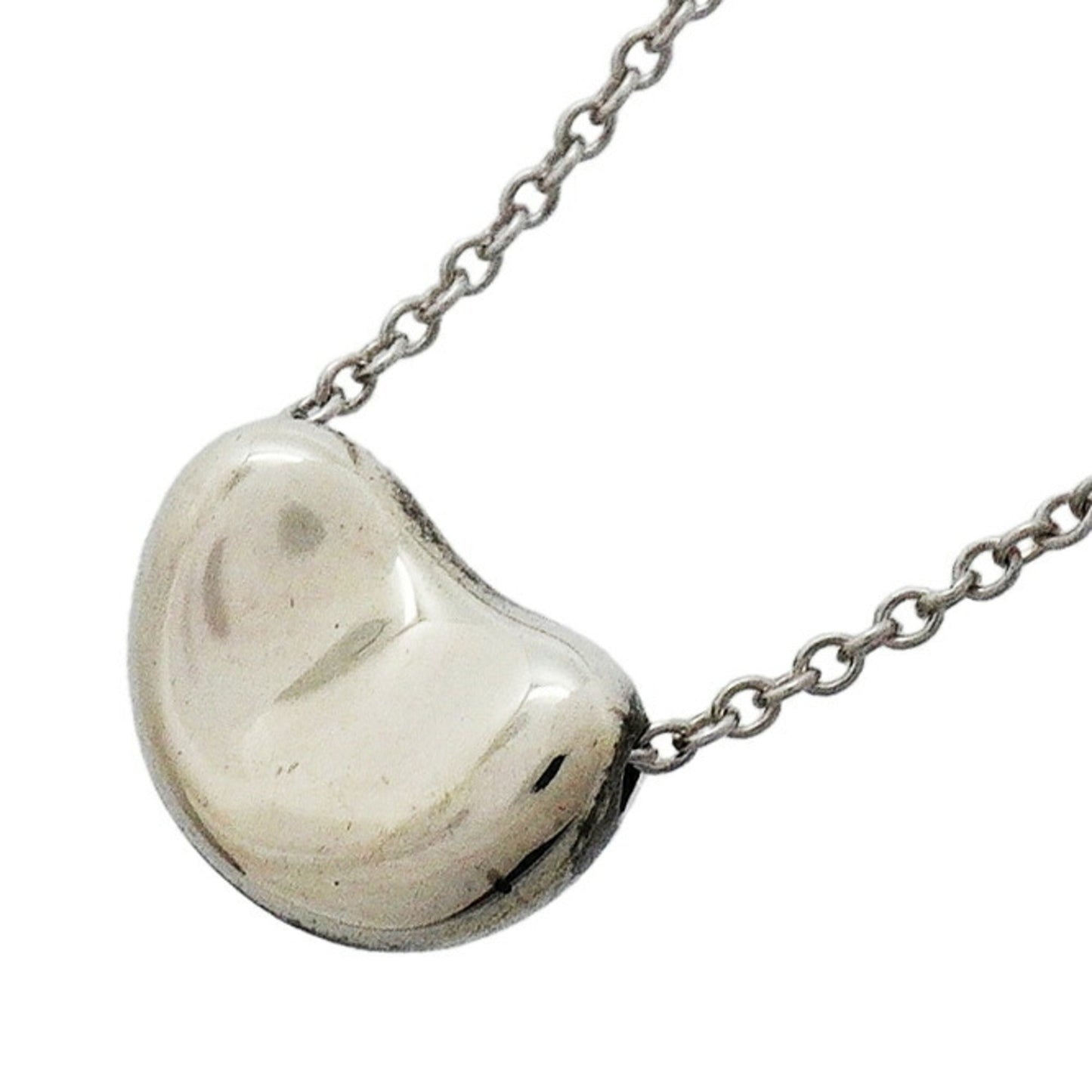 Bean Pendant Necklace Sterling Silver 7.5mm