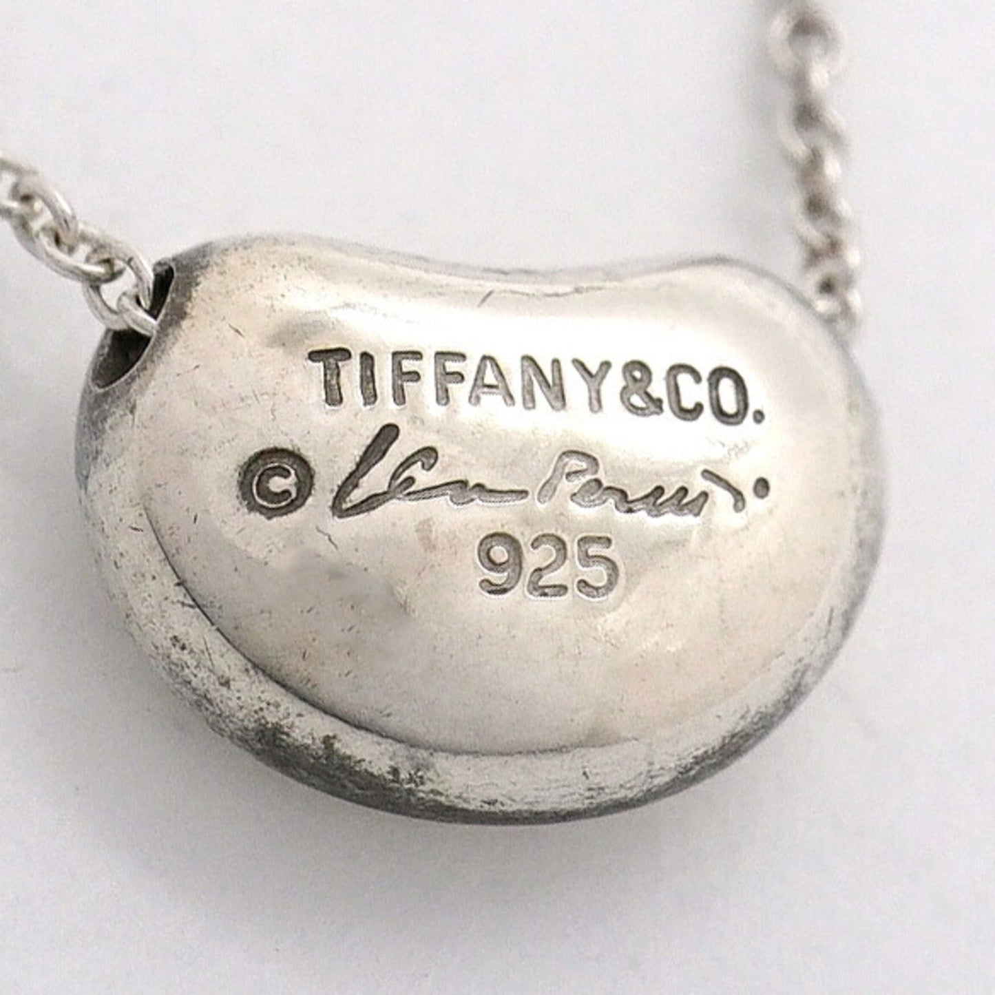 Bean Pendant Necklace Sterling Silver 7.5mm