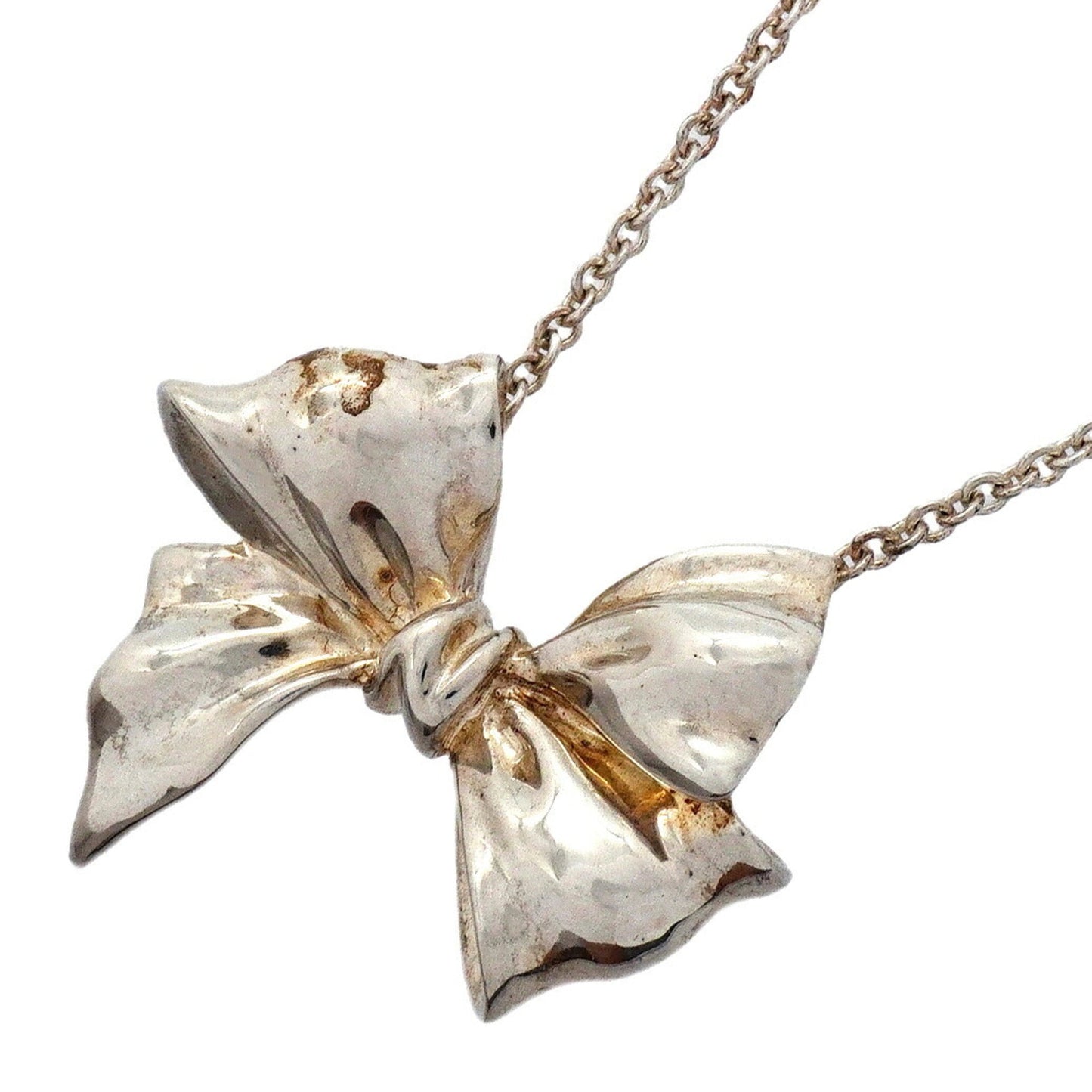 Ribbon Pendant Necklace Sterling Silver