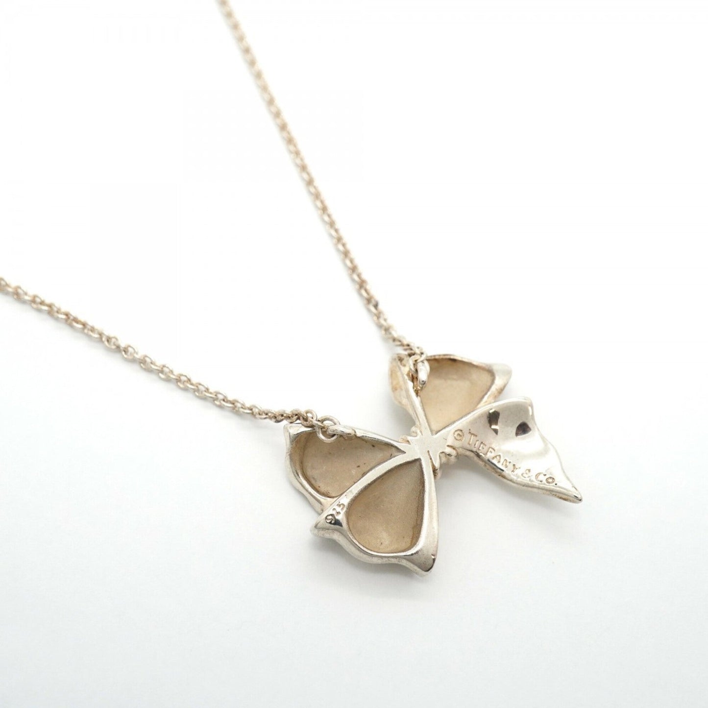 Ribbon Pendant Necklace Sterling Silver