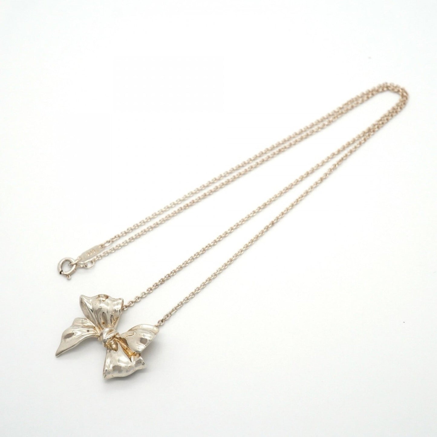 Ribbon Pendant Necklace Sterling Silver