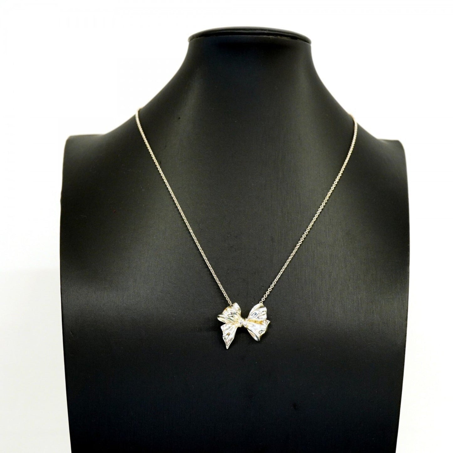 Ribbon Pendant Necklace Sterling Silver