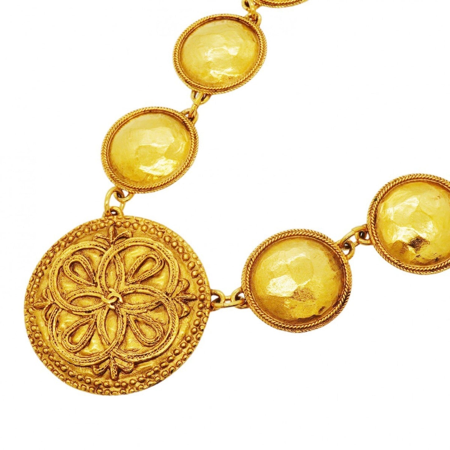 CC Logo Circle Pendant Necklace Metal