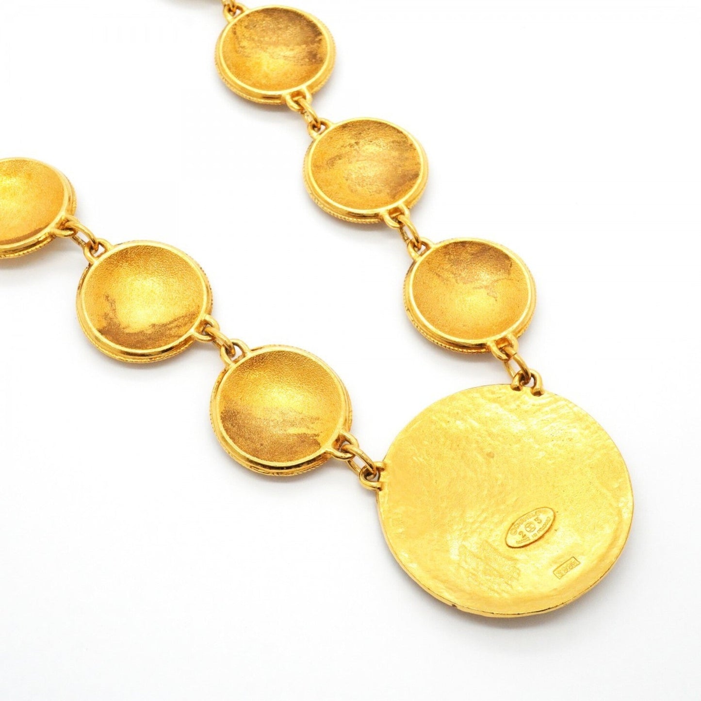 CC Logo Circle Pendant Necklace Metal
