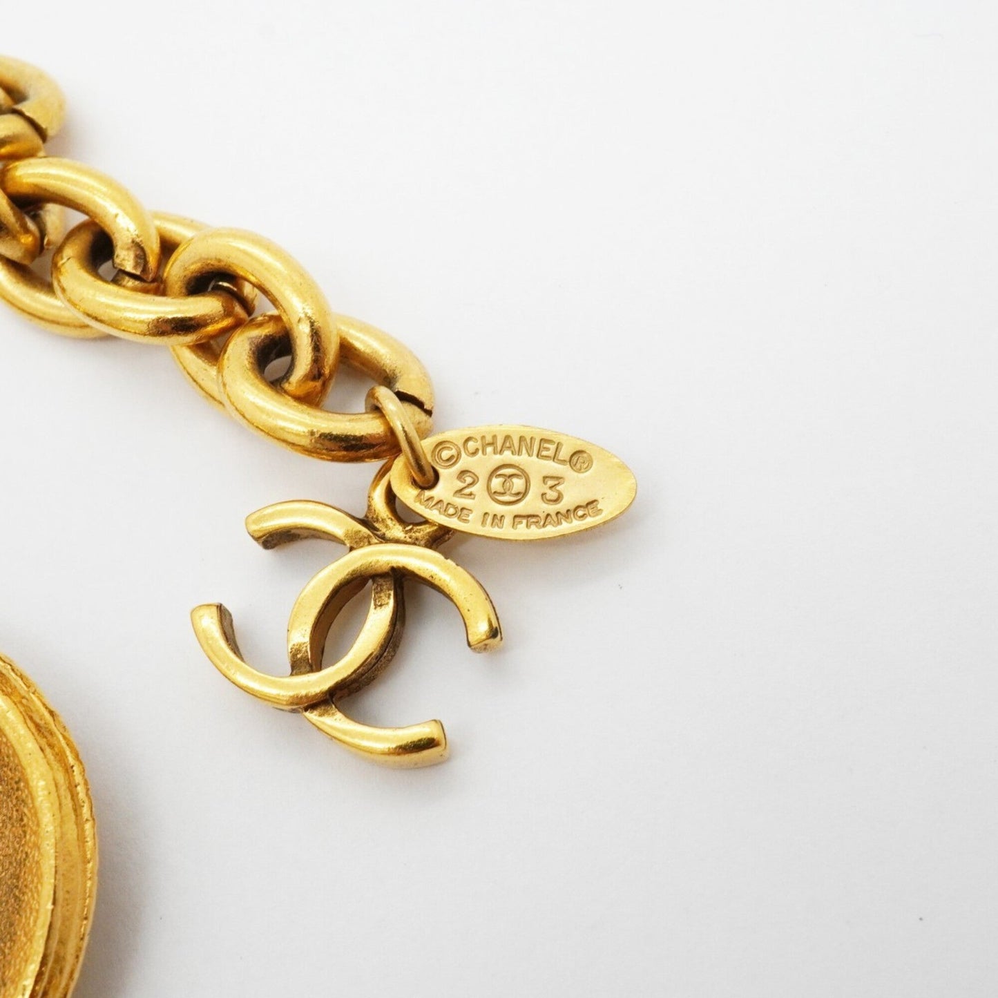 CC Logo Circle Pendant Necklace Metal