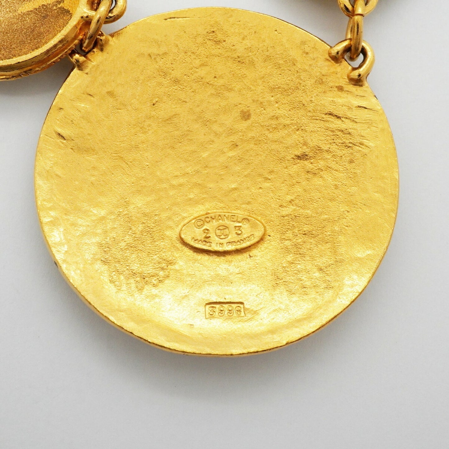 CC Logo Circle Pendant Necklace Metal