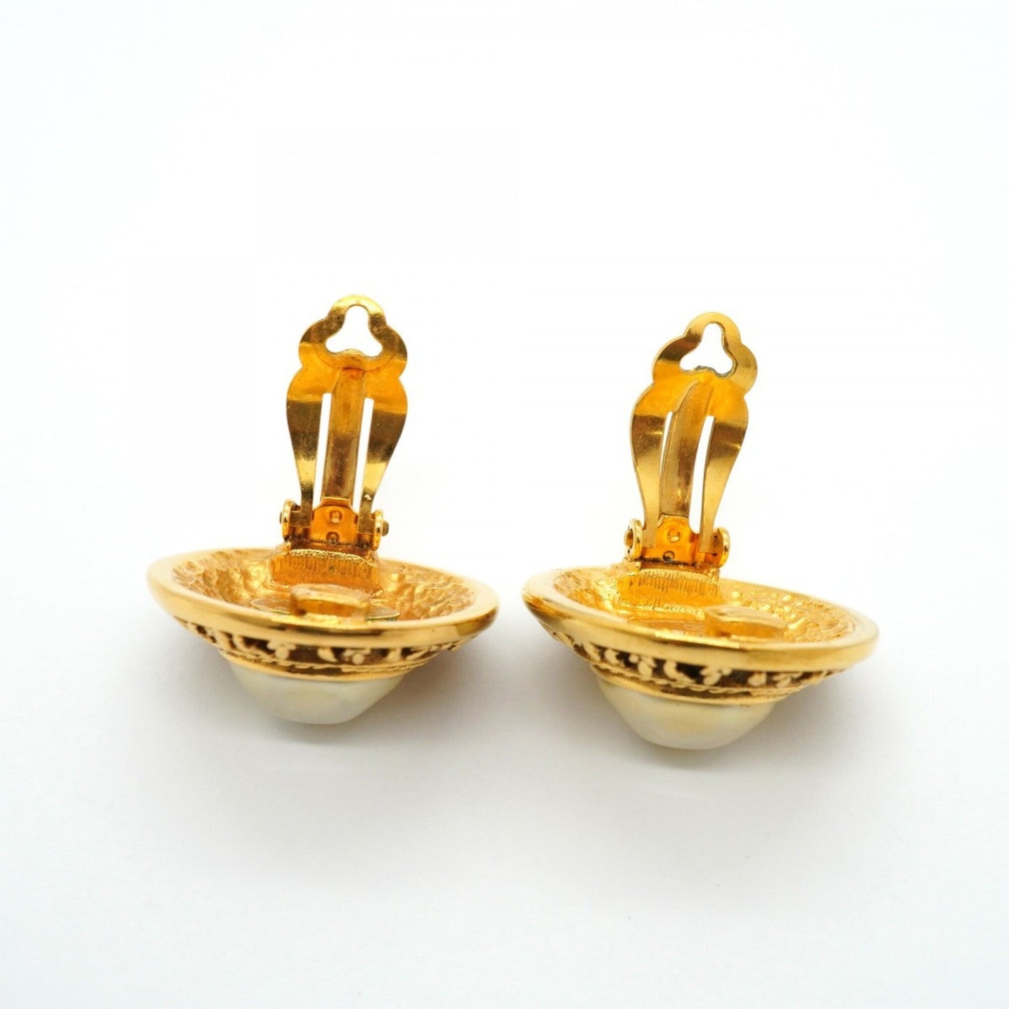Earrings Pearl Gold-Tone Metal