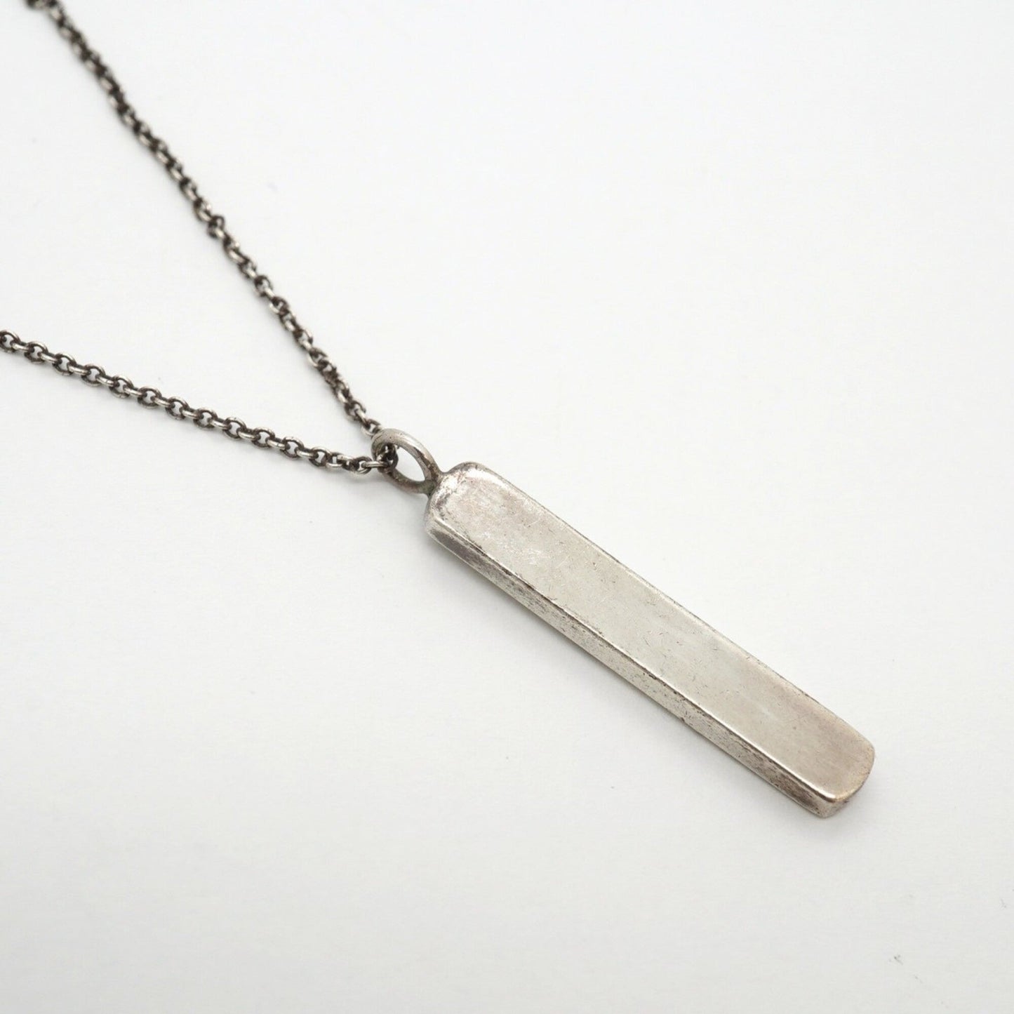 Notes Bar Pendant Necklace Sterling Silver with Diamond