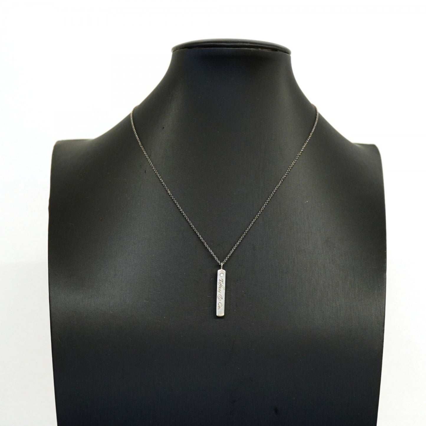 Notes Bar Pendant Necklace Sterling Silver with Diamond