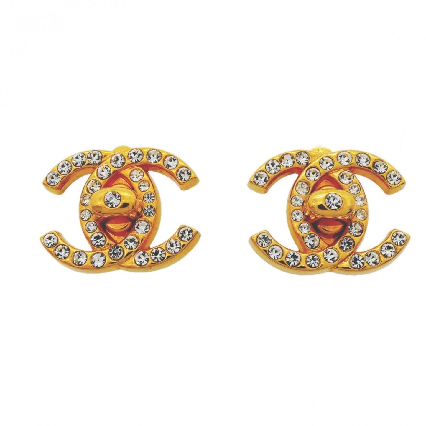 CC Logo Turnlock Clip-On Earrings Metal