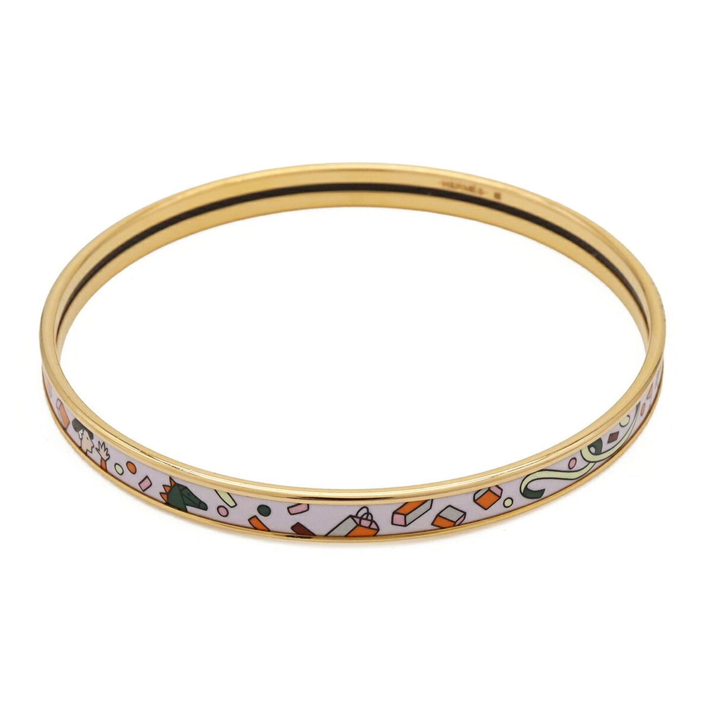Extra Fun Bangle Bracelet Gold White and Orange