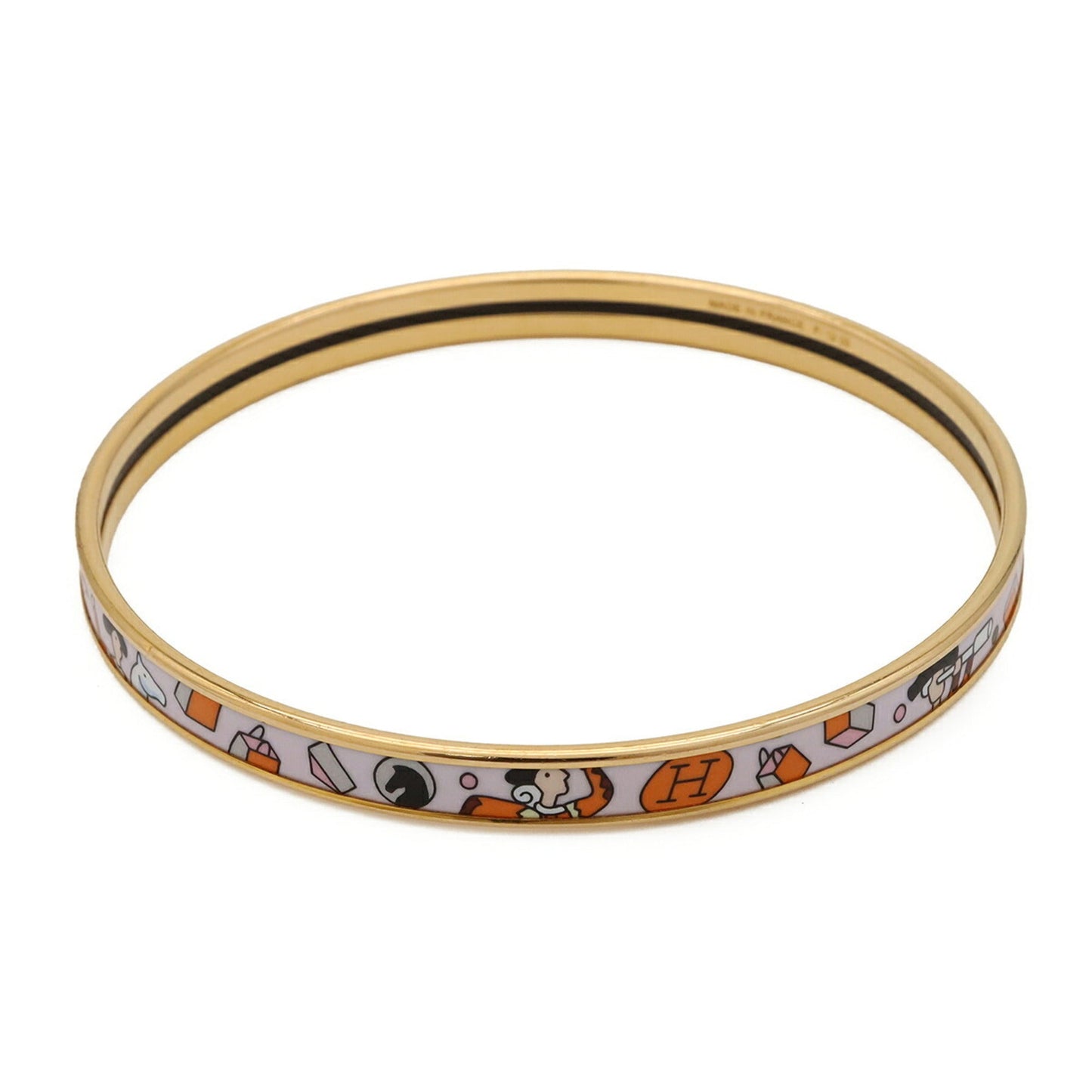 Extra Fun Bangle Bracelet Gold White and Orange