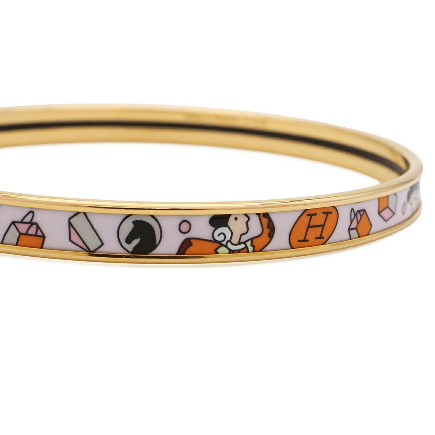 Extra Fun Bangle Bracelet Gold White and Orange