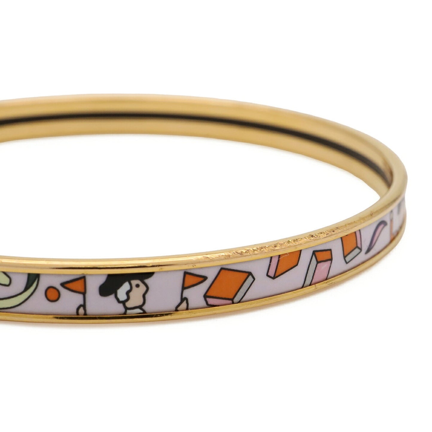 Extra Fun Bangle Bracelet Gold White and Orange