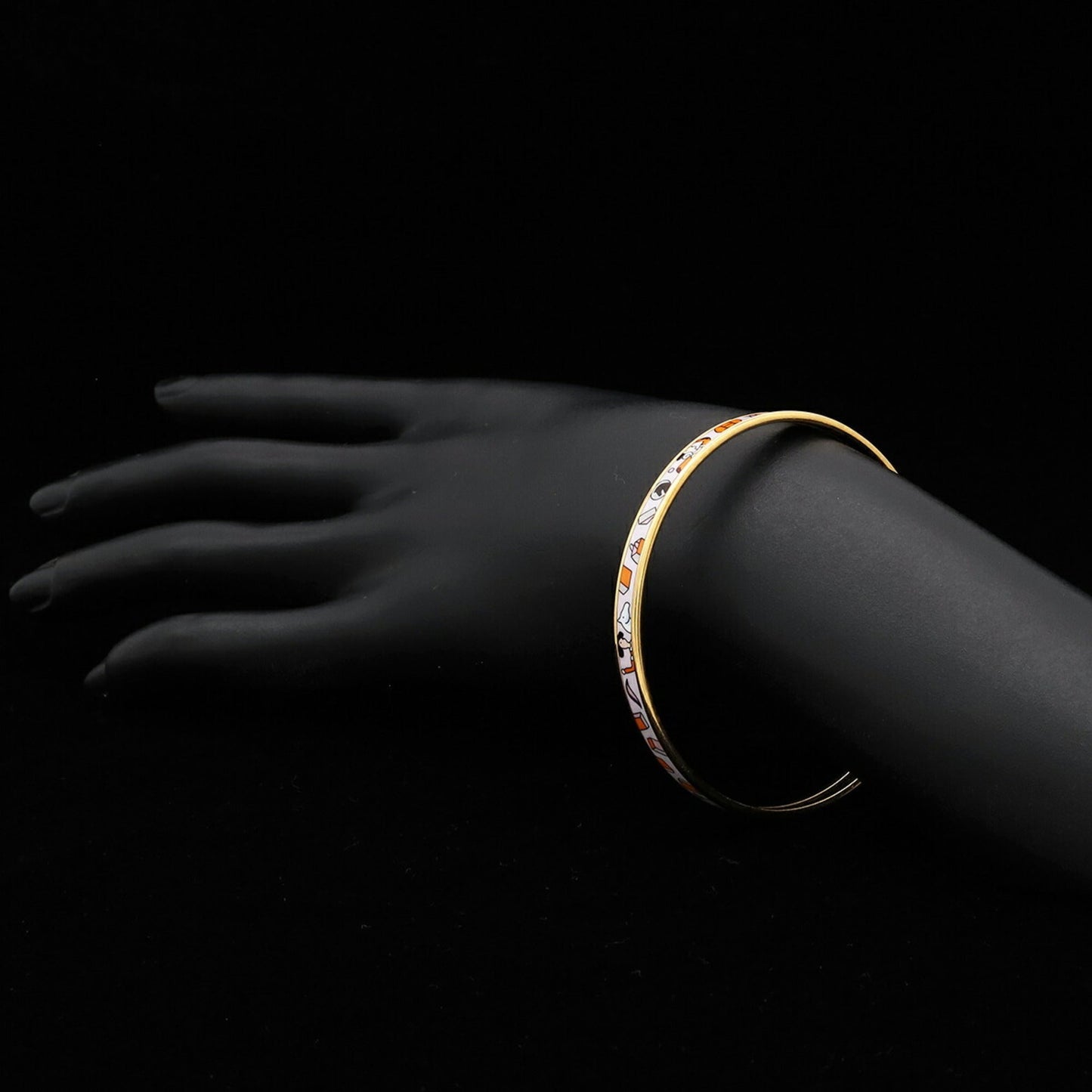 Extra Fun Bangle Bracelet Gold White and Orange