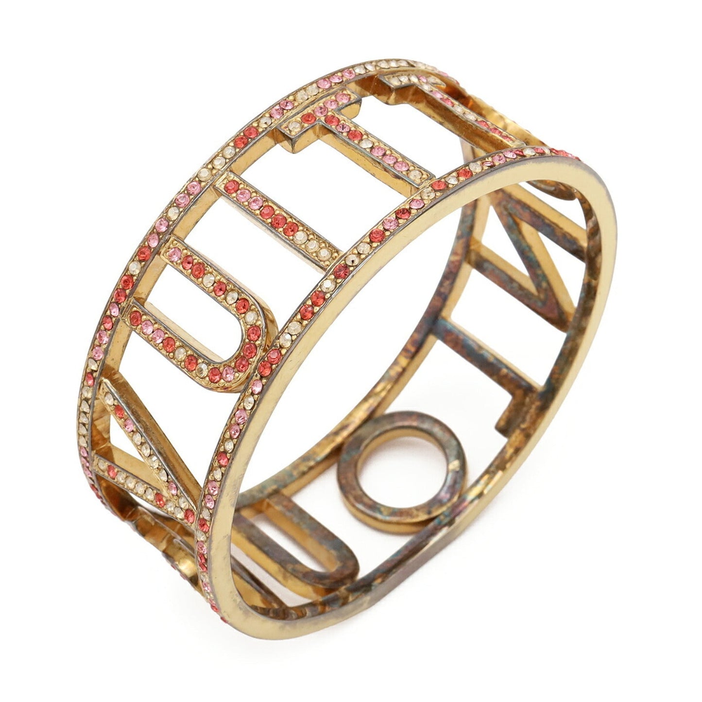 Bangle Bracelet Gold and Rhinestone
