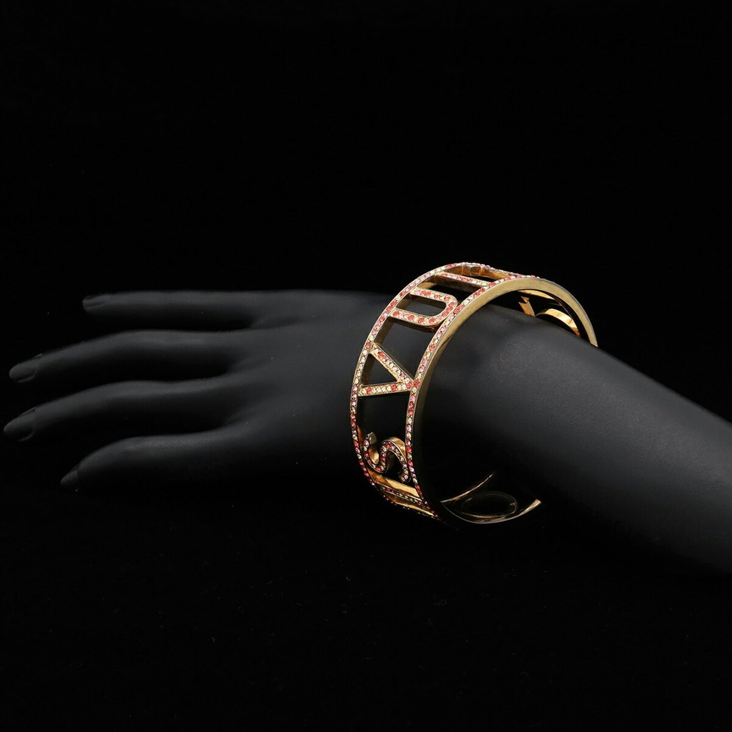 Bangle Bracelet Gold and Rhinestone