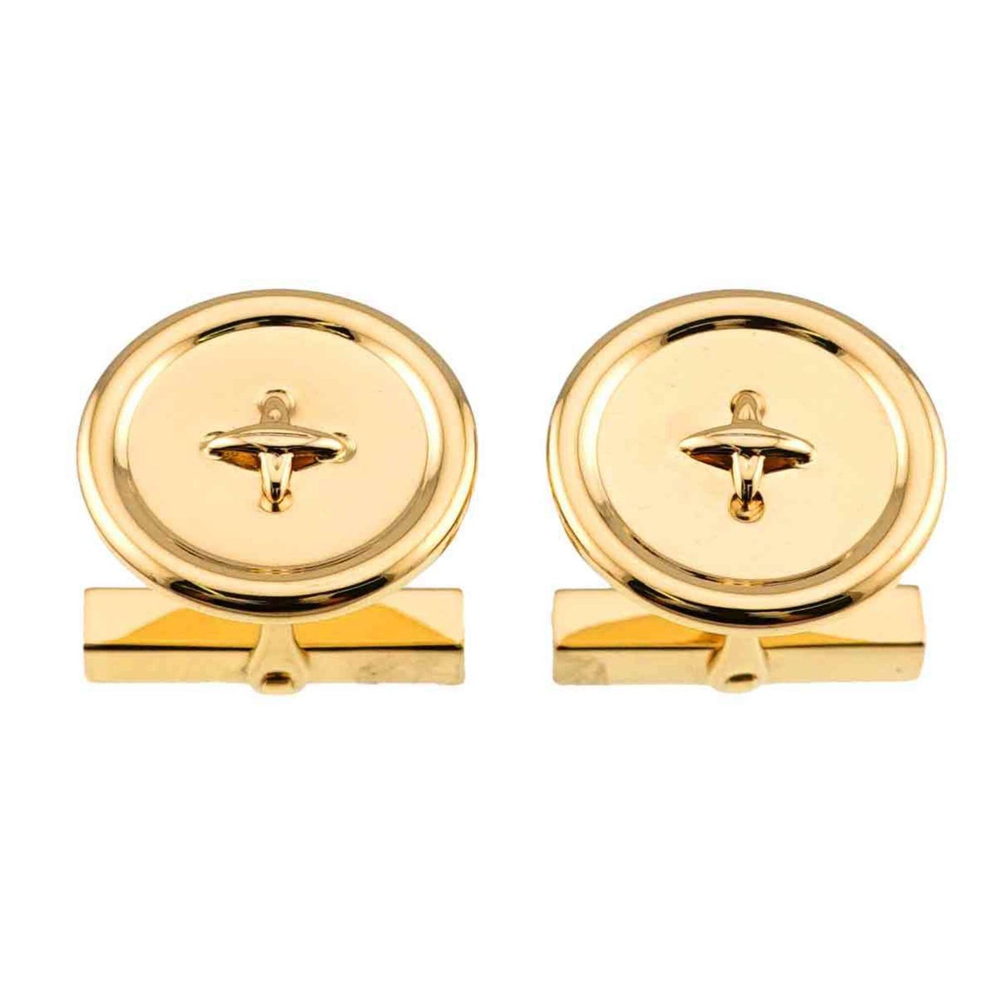 Button Cufflinks 14K Yellow Gold Bracelet