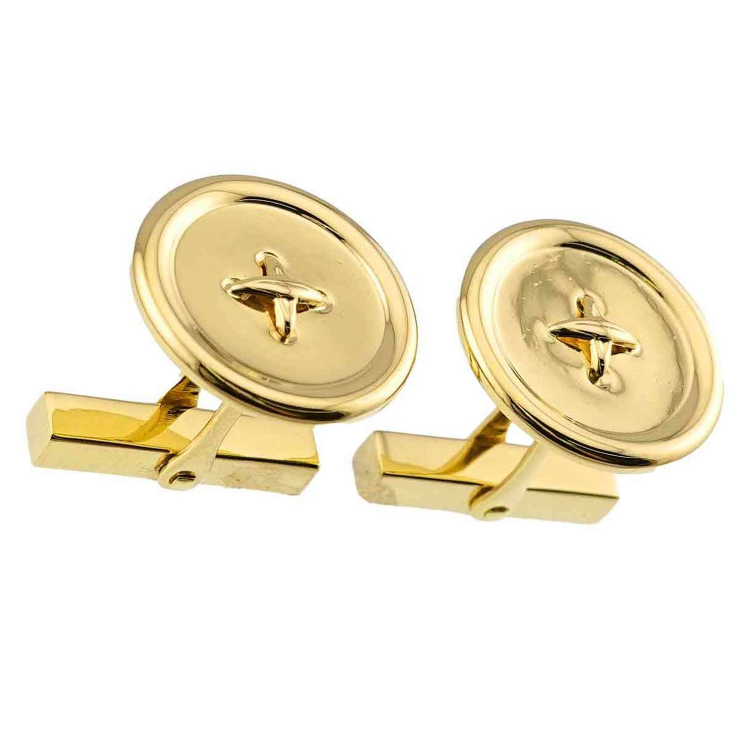 Button Cufflinks 14K Yellow Gold Bracelet