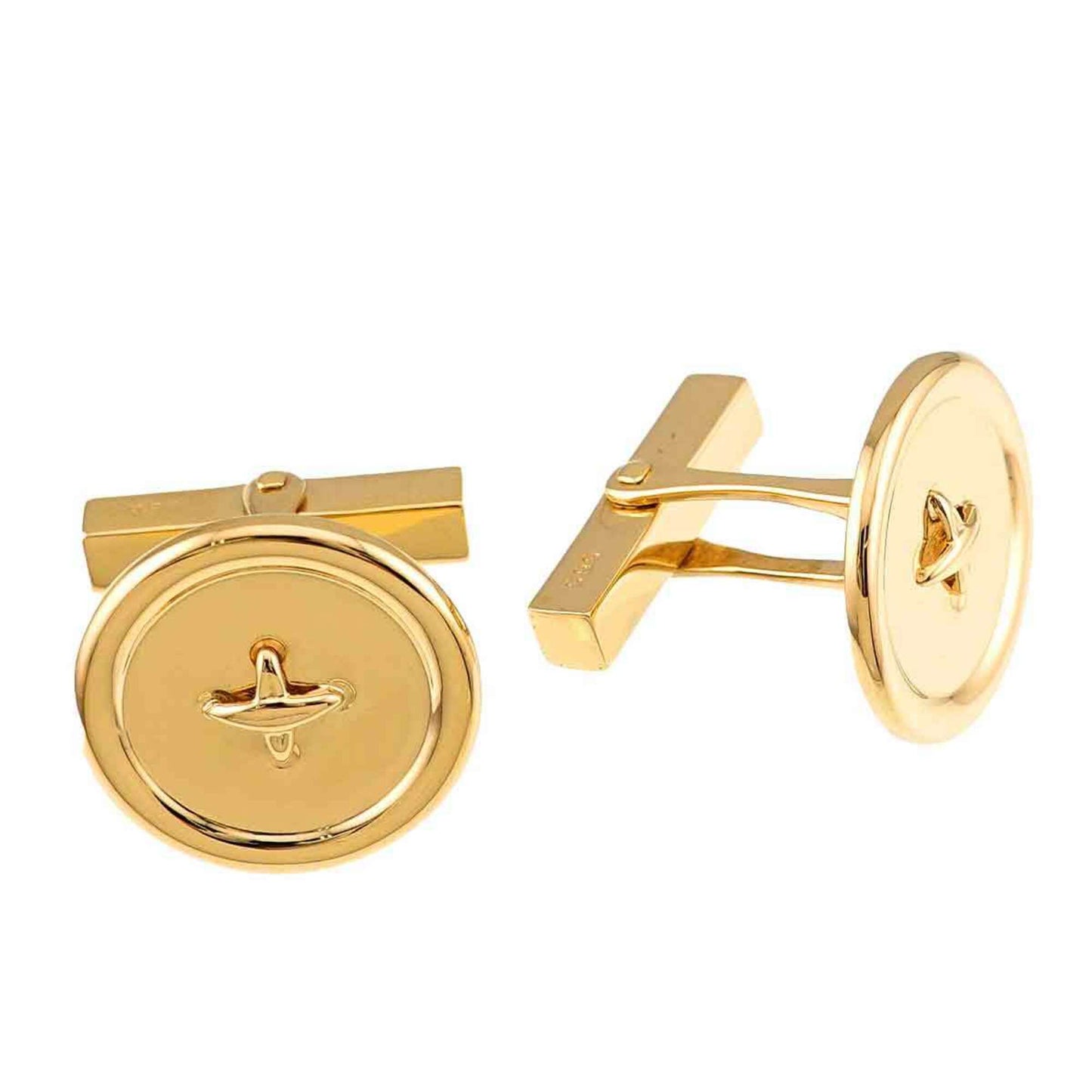 Button Cufflinks 14K Yellow Gold Bracelet