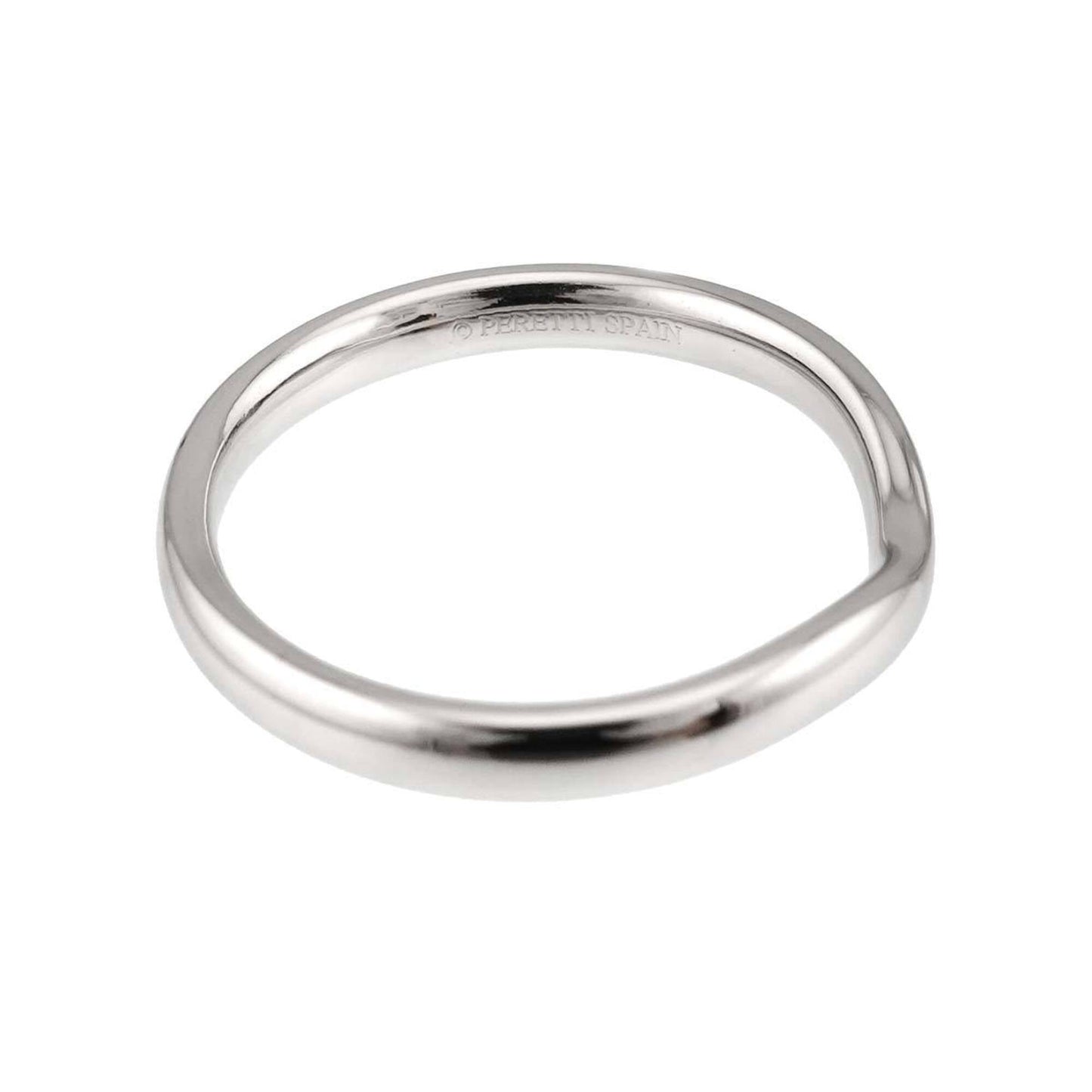 Wide Curved Band Ring Platinum
