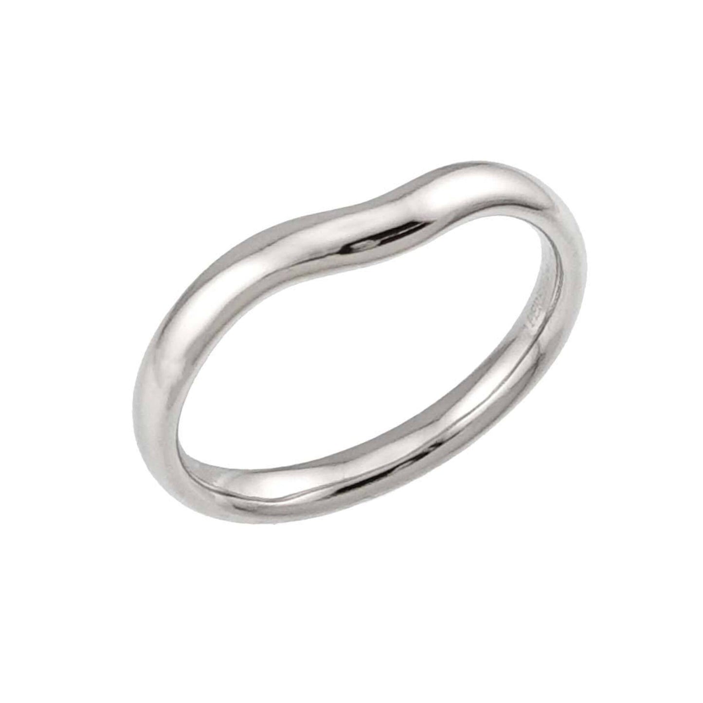 Wide Curved Band Ring Platinum