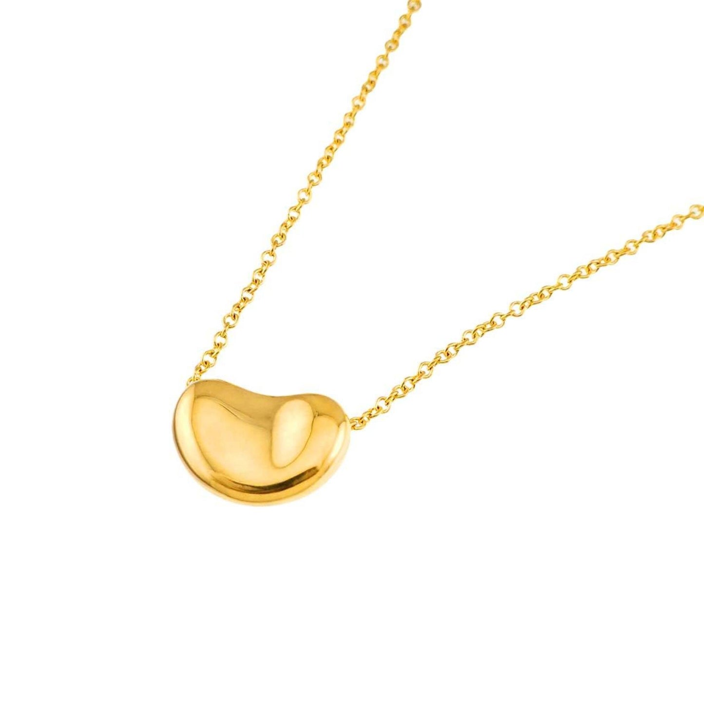 Bean Pendant Necklace 18K Yellow Gold 7.8mm