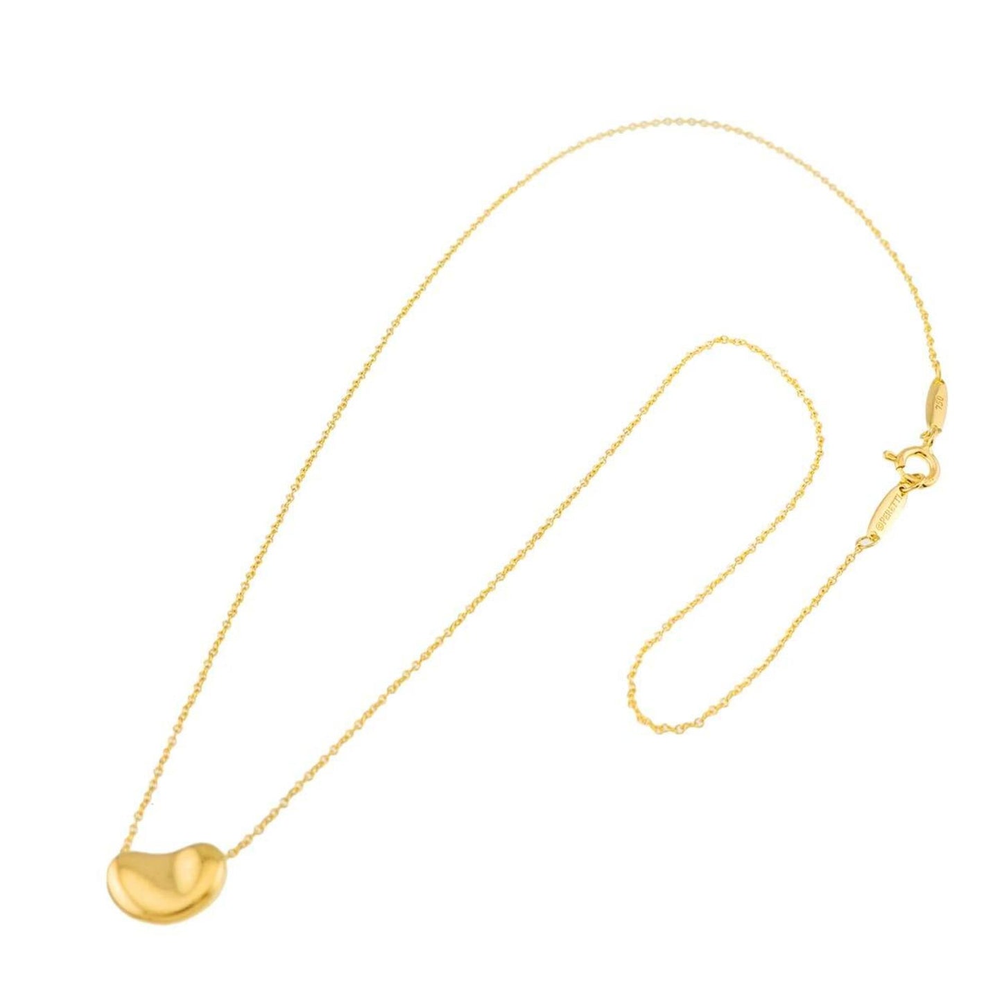 Bean Pendant Necklace 18K Yellow Gold 7.8mm