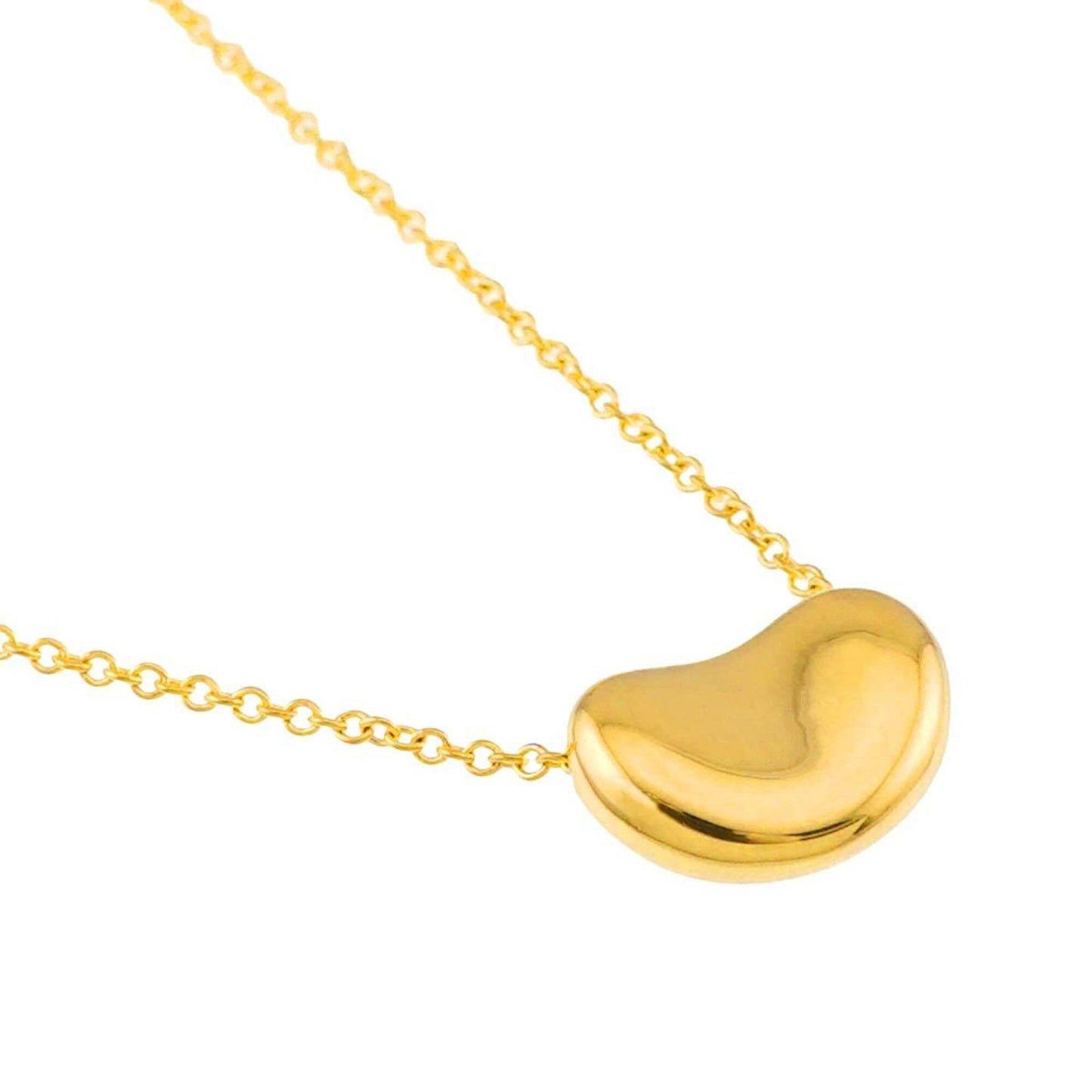 Bean Pendant Necklace 18K Yellow Gold 7.8mm