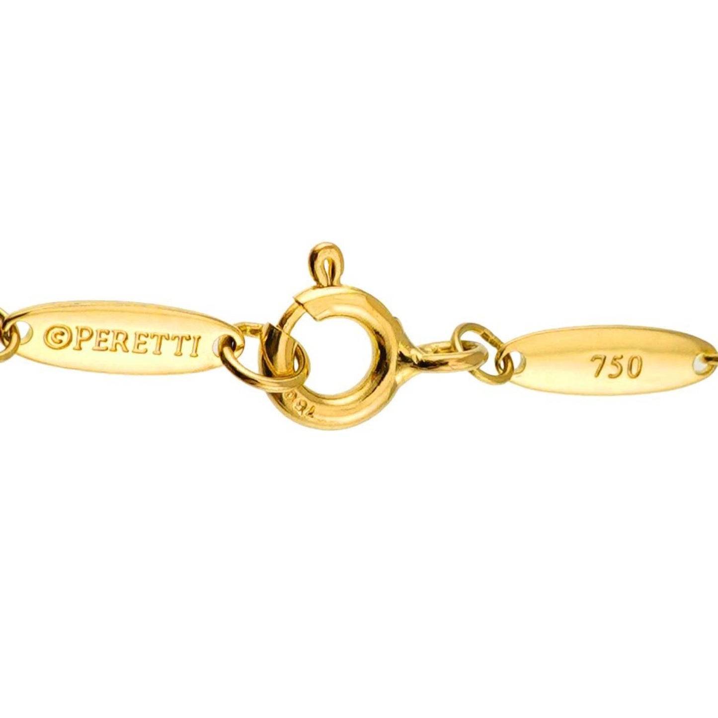 Bean Pendant Necklace 18K Yellow Gold 7.8mm