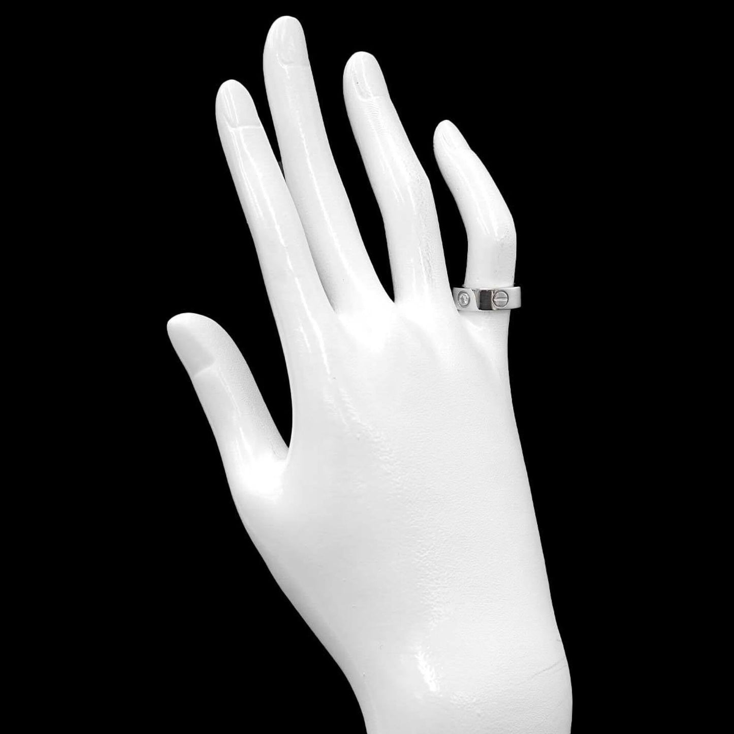 Love Ring 18K White Gold with Half Diamond