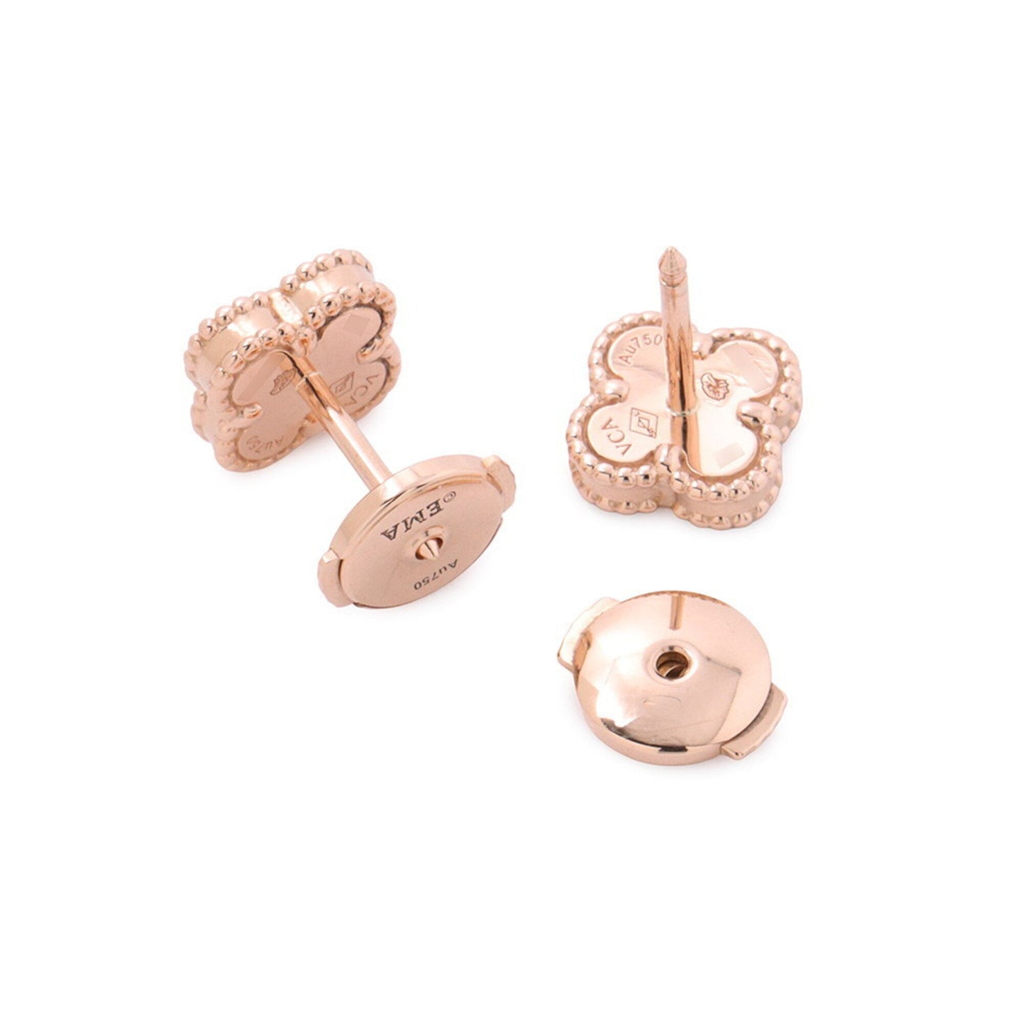 Sweet Alhambra Earrings 18K Rose Gold and Carnelian 18K Rose Gold