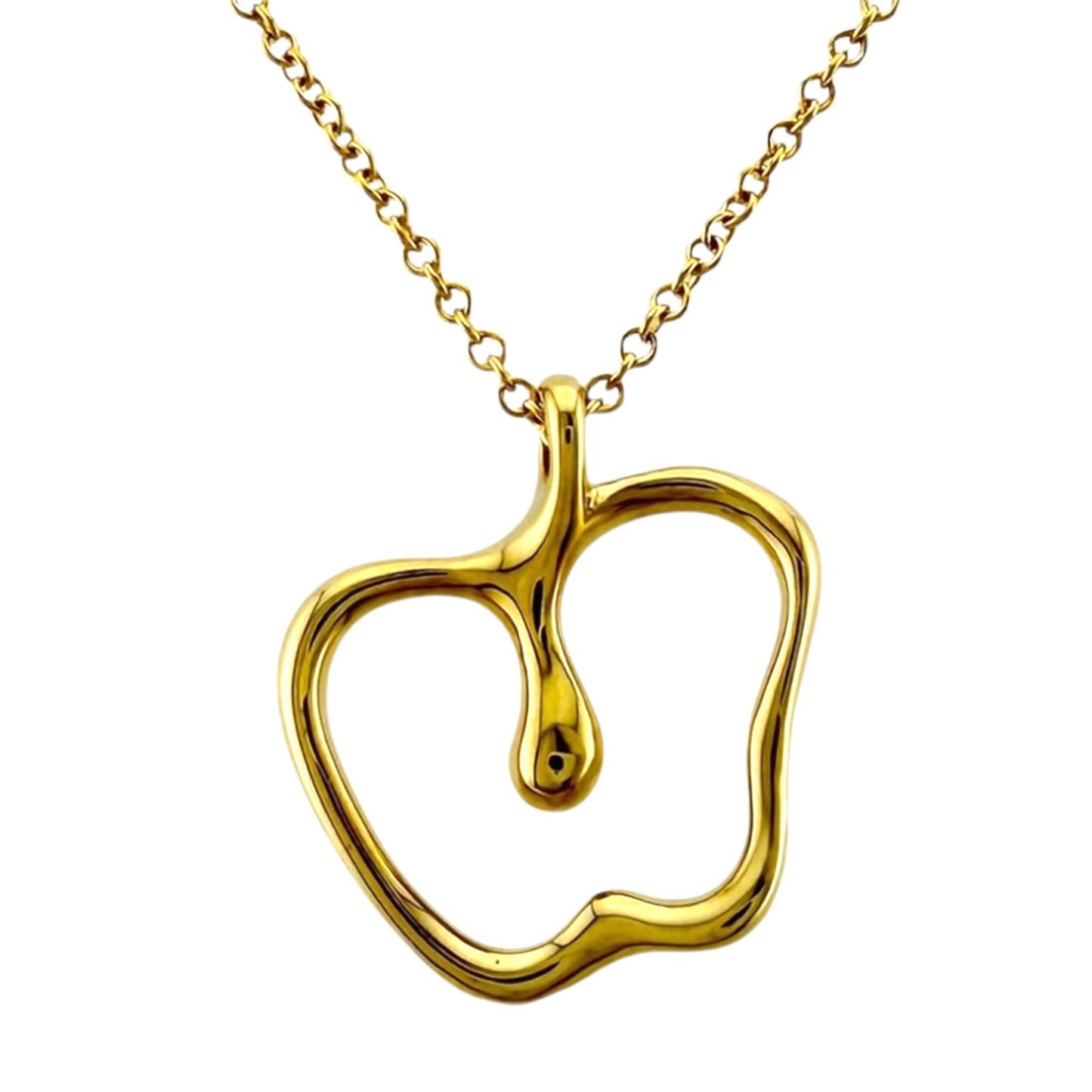 Apple Pendant Necklace 18K Yellow Gold