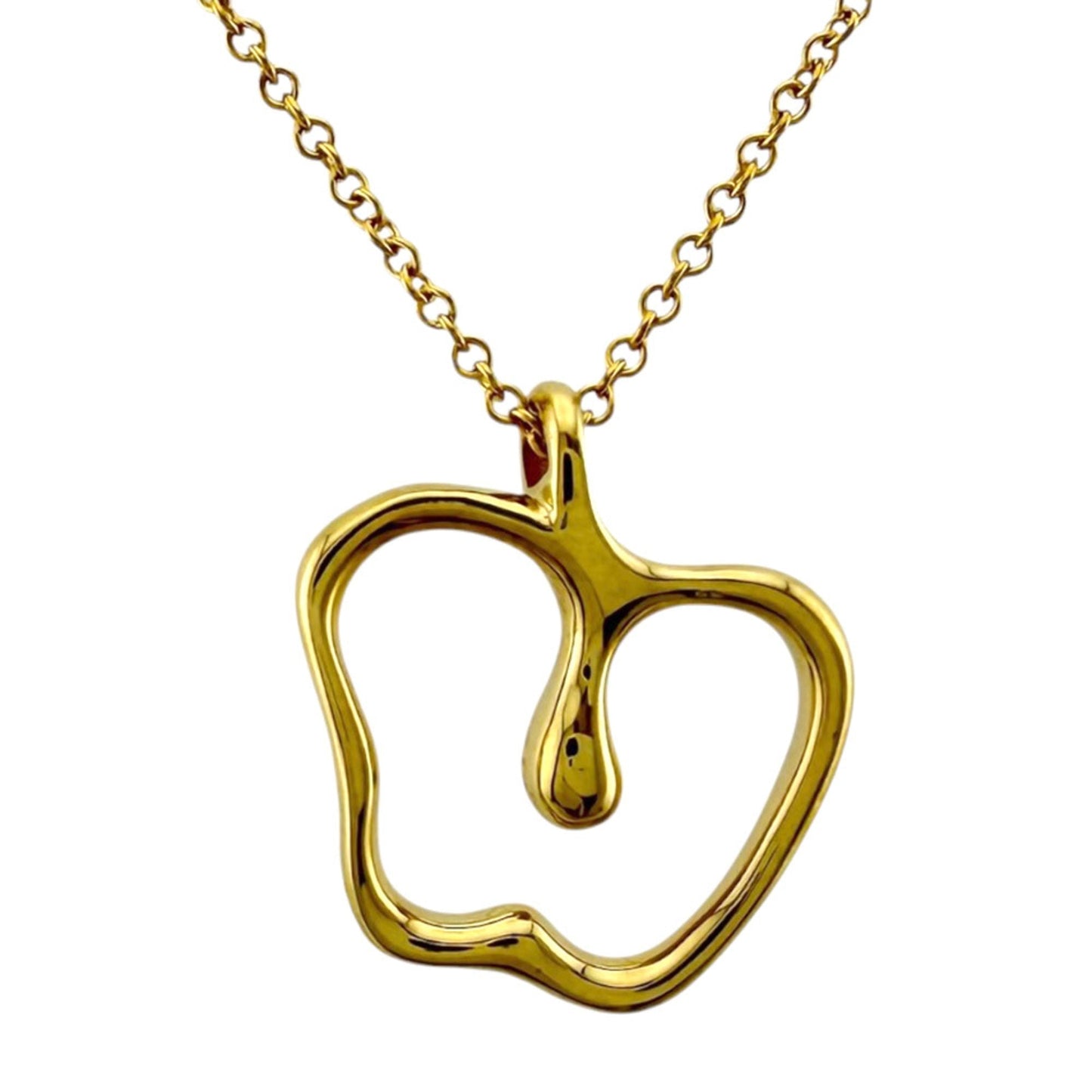 Apple Pendant Necklace 18K Yellow Gold
