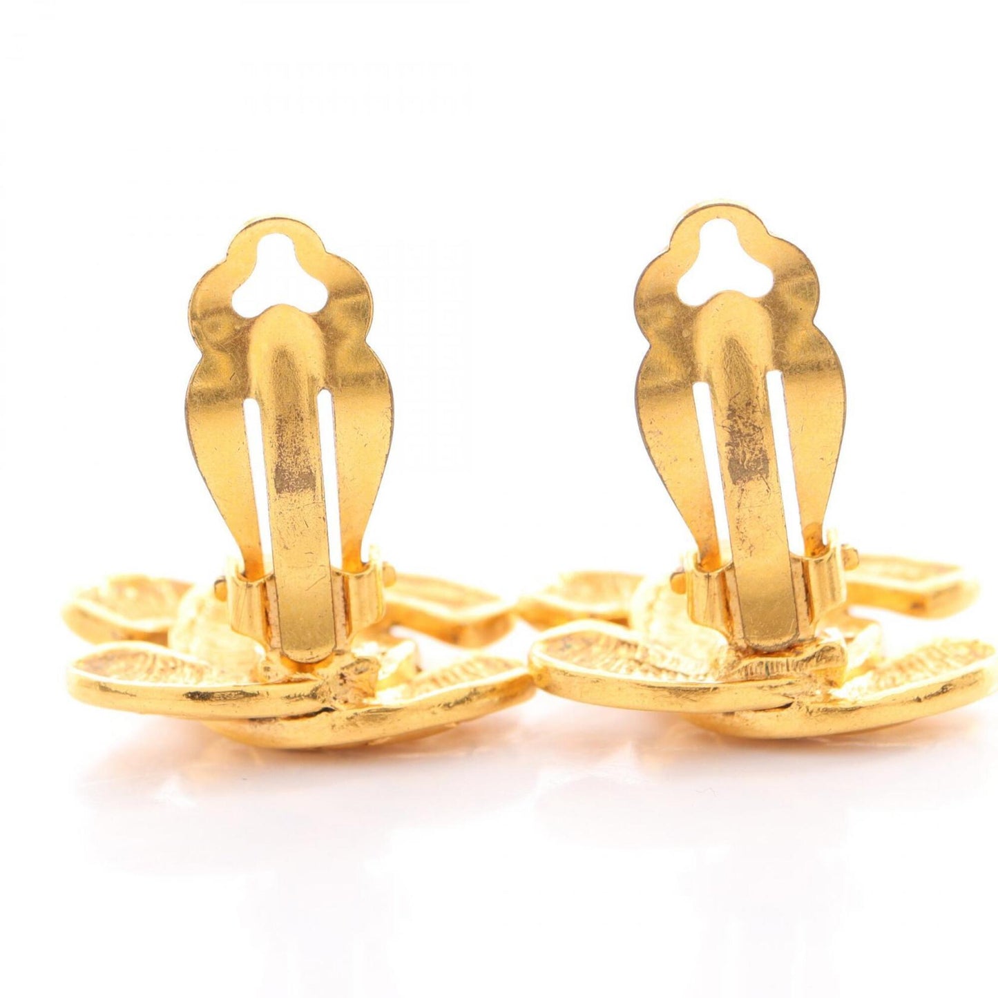 CC Logo Clip-On Earrings Metal Gold-Tone Metal