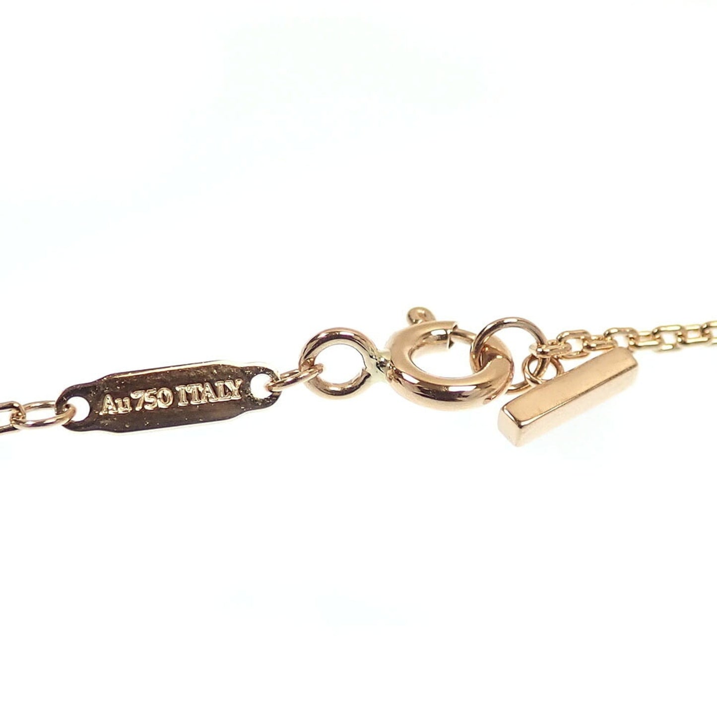 T Smile Pendant Necklace 18K Rose Gold with Diamonds