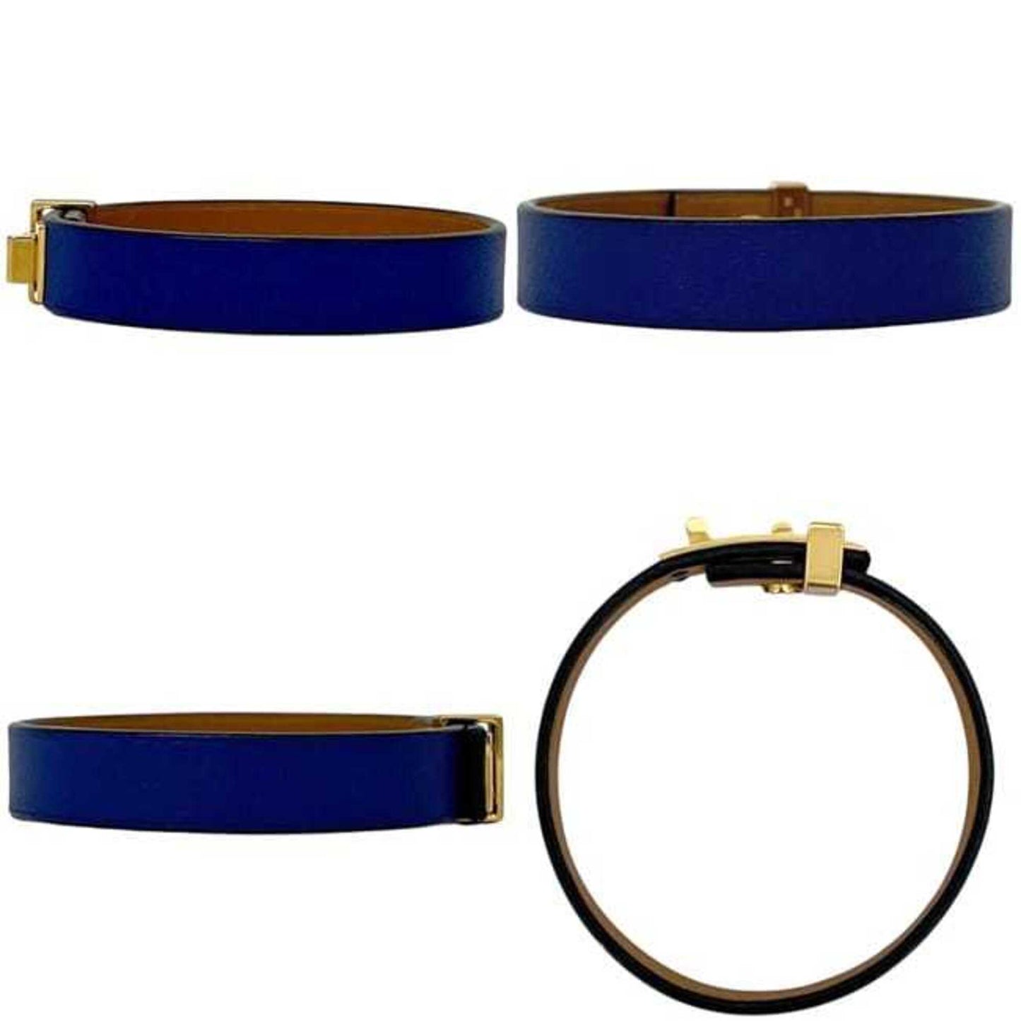 Mini Dog Bracelet Leather and Swift Leather Navy