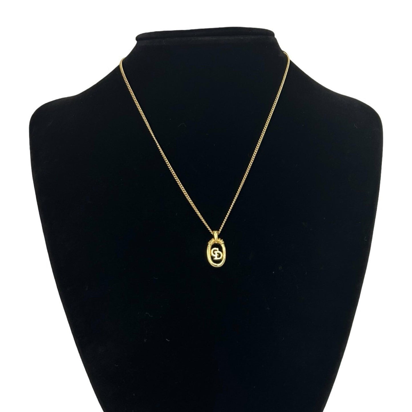 Vintage CD Pendant Necklace Gold
