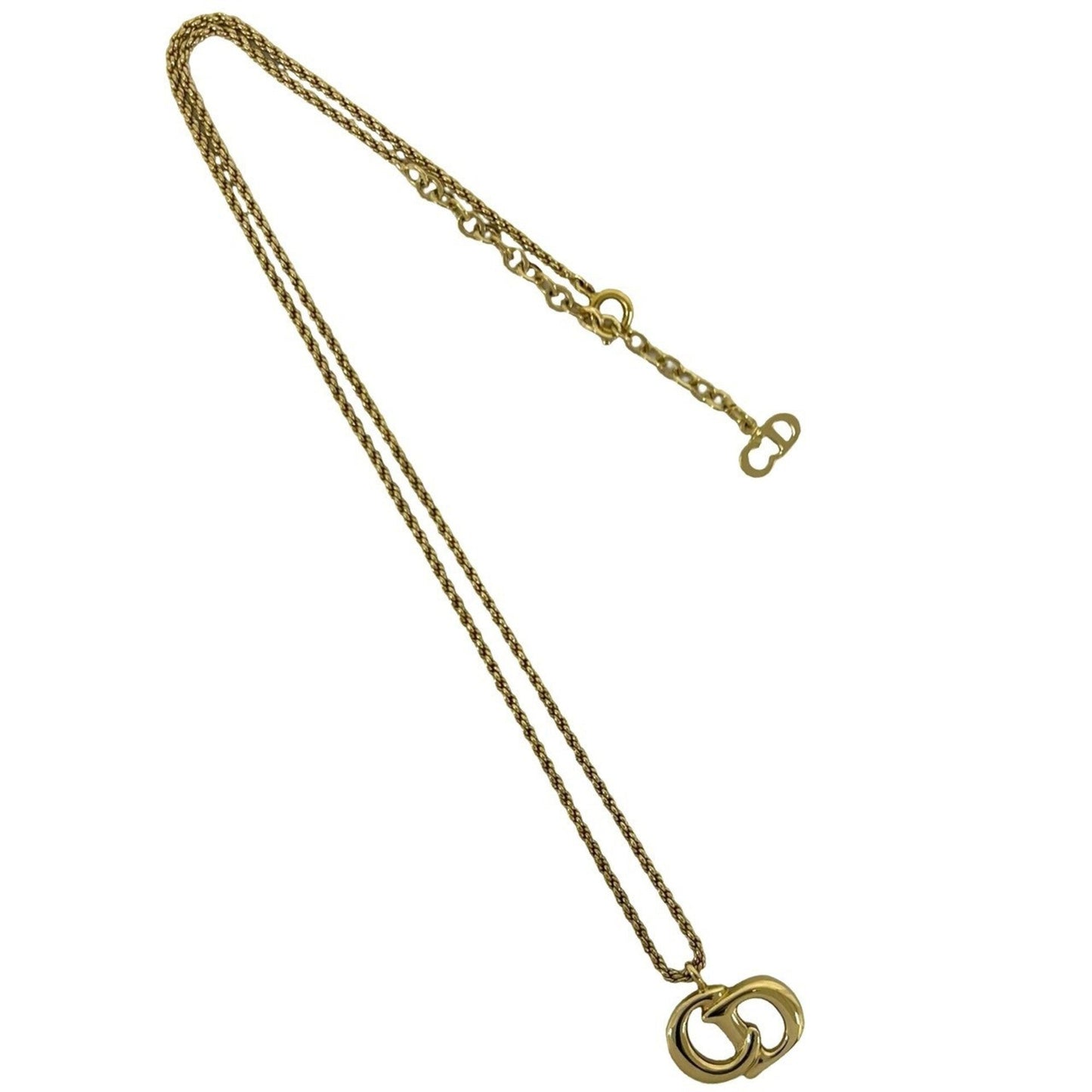 Vintage CD Pendant Necklace Gold