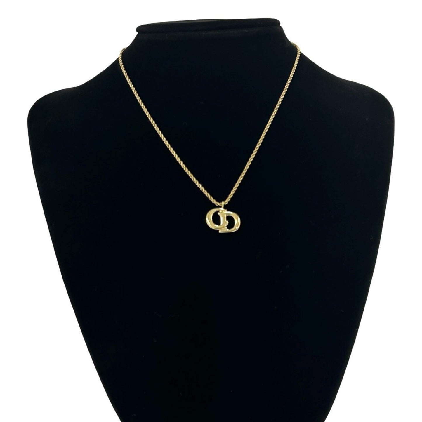 Vintage CD Pendant Necklace Gold