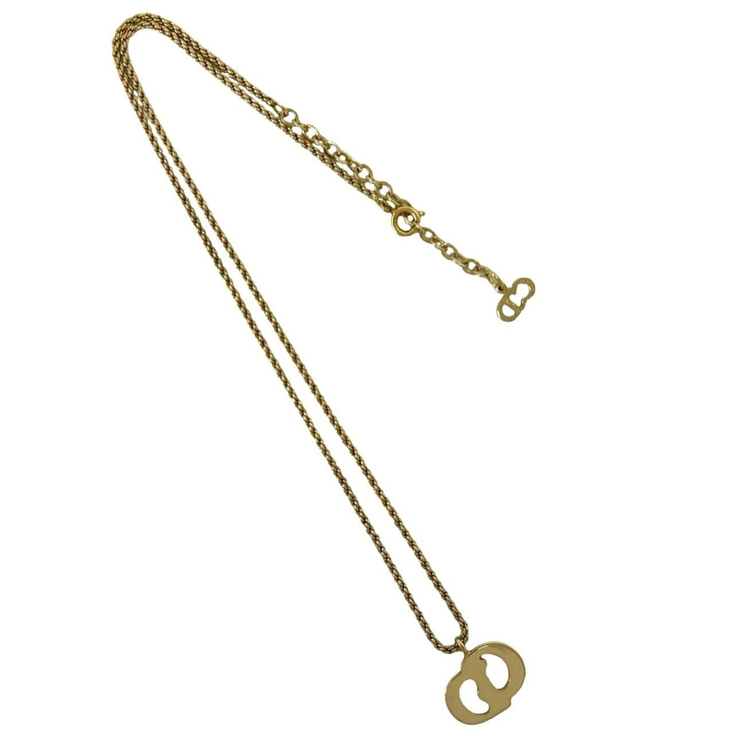 Vintage CD Pendant Necklace Gold