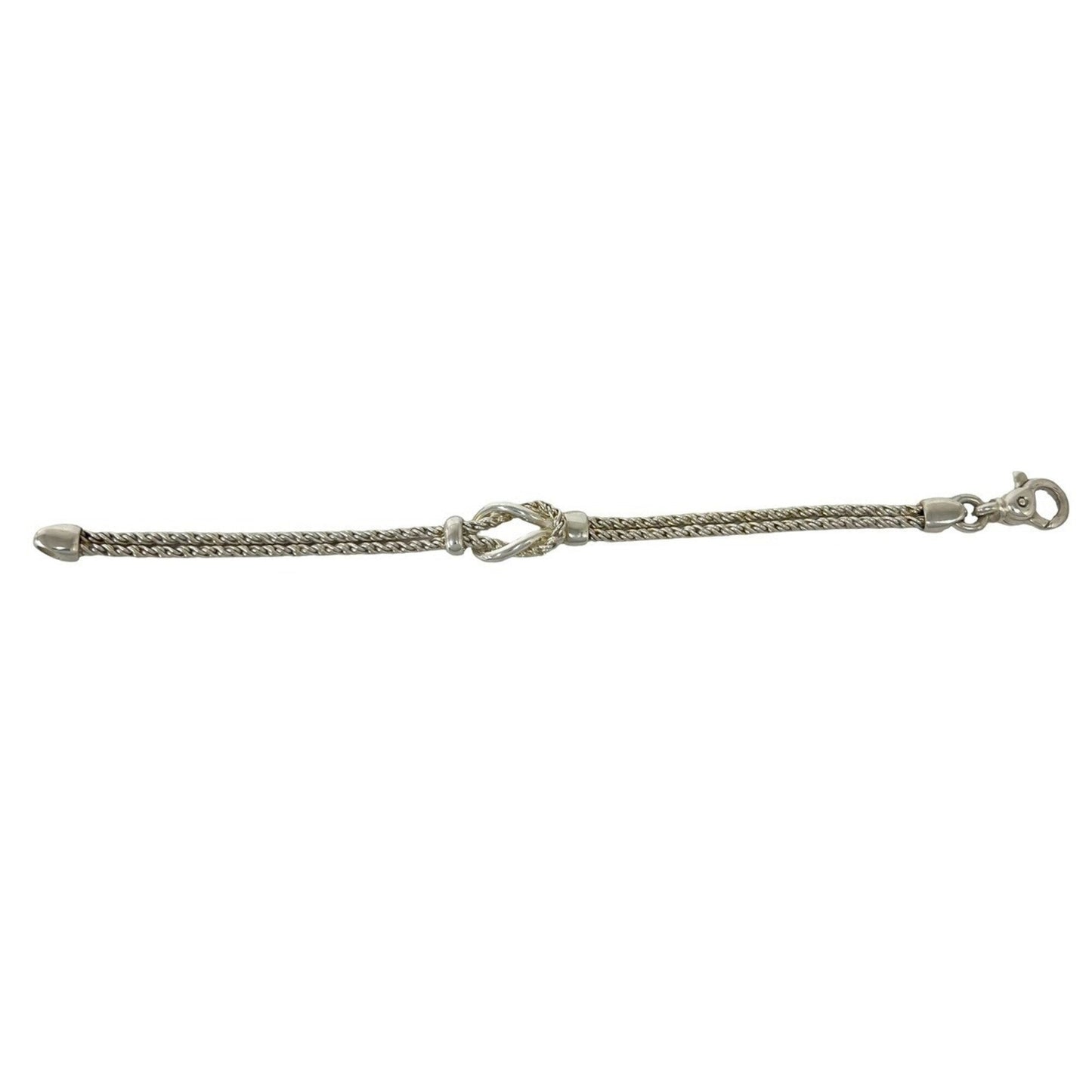 Vintage Double Rope Center Knot Bracelet Sterling Silver
