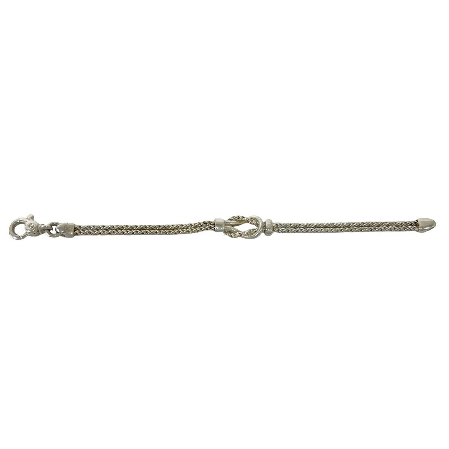 Vintage Double Rope Center Knot Bracelet Sterling Silver