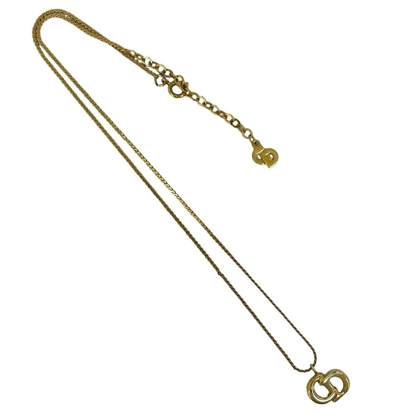 Vintage CD Pendant Necklace Gold