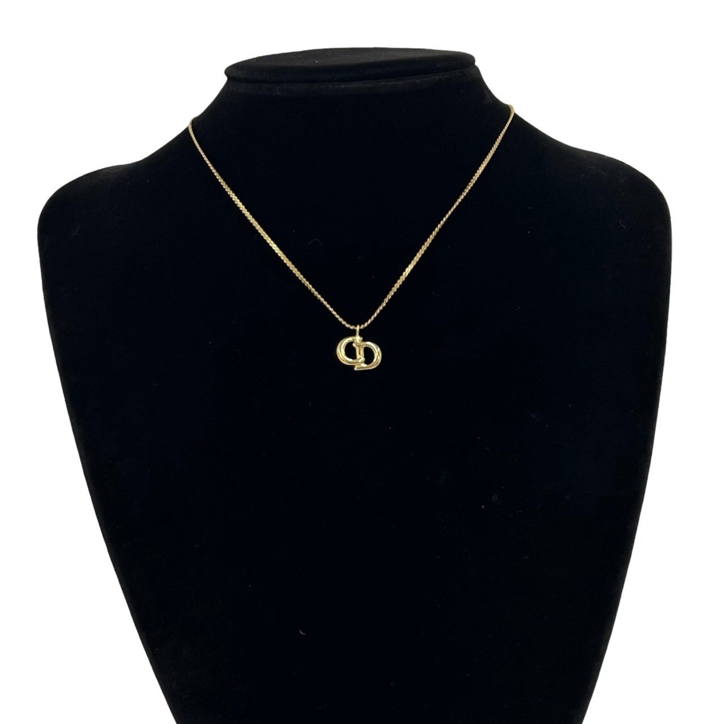 Vintage CD Pendant Necklace Gold